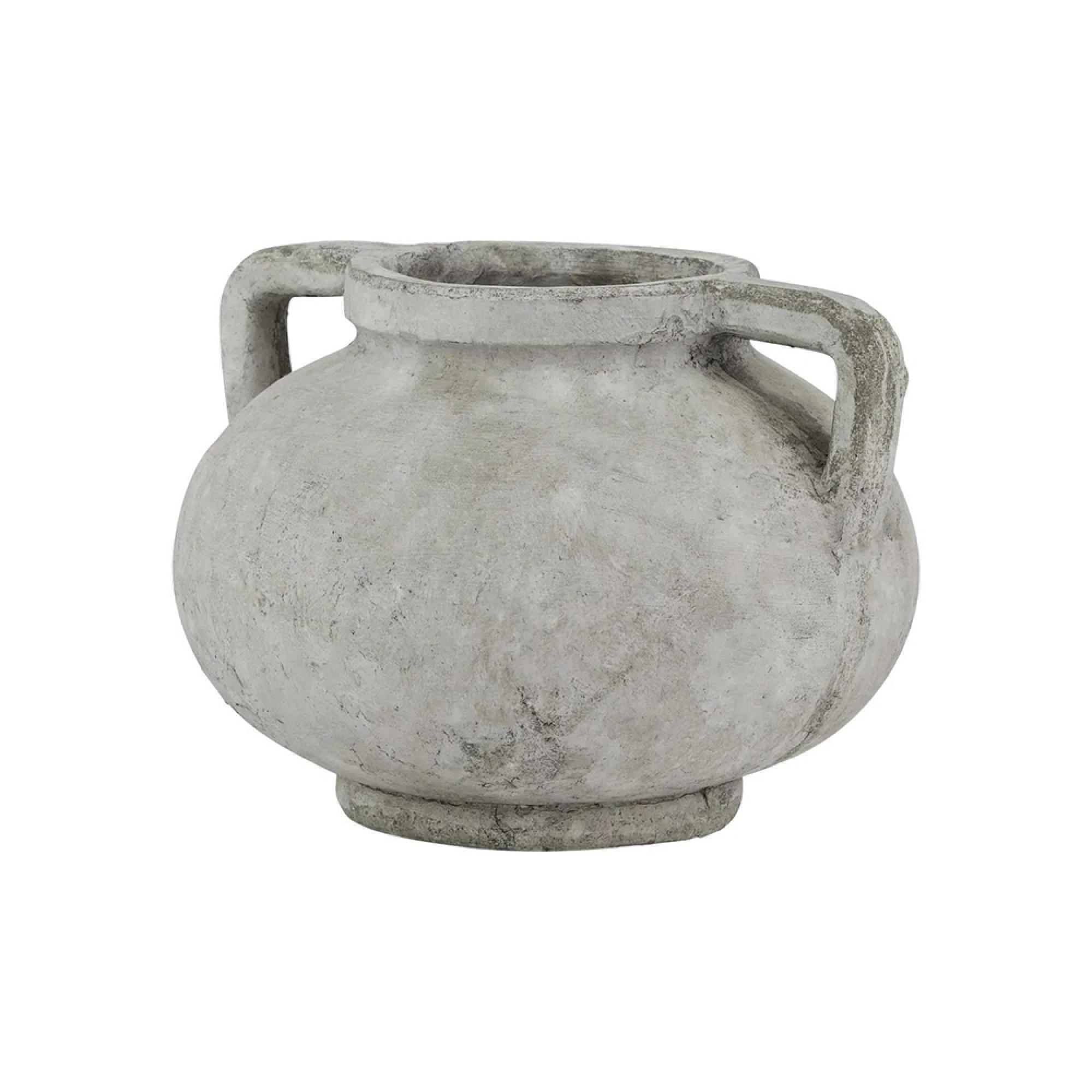 Clearance - Athena White Ceramic Stone Pelike Pot - A260