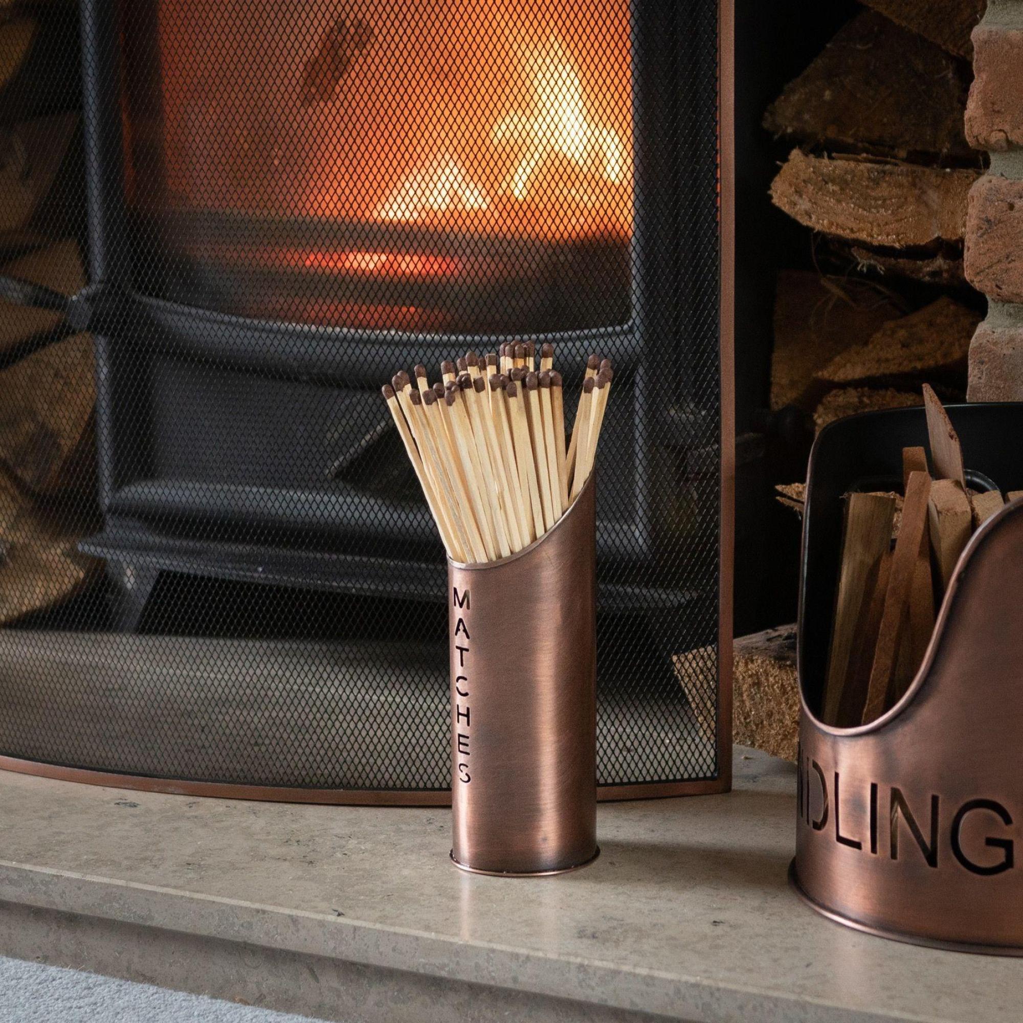 Logs & Kindling Buckets - Matchstick Holder - Copper