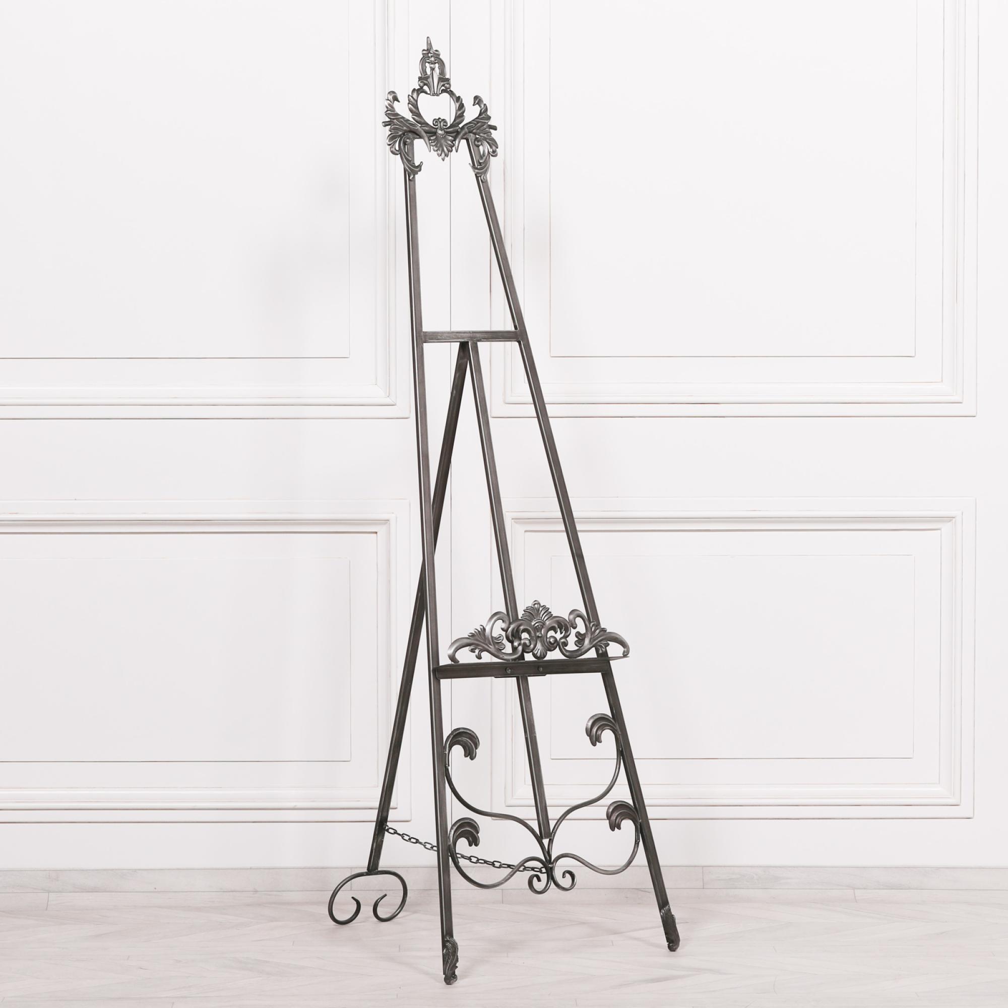 French Style Metal Easel - Antiqued Silver