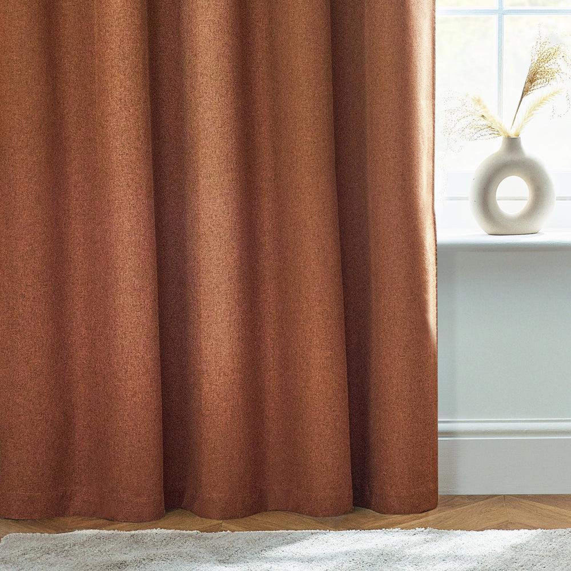 Furn Dawn Brick Blackout Thermal Eyelet Curtains