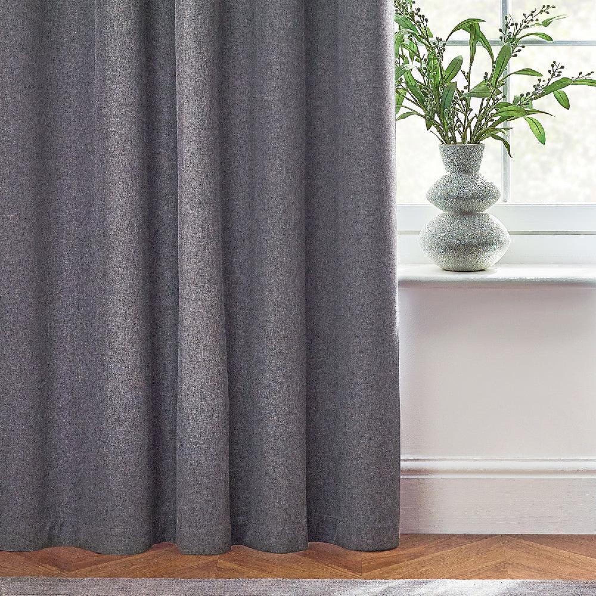 Furn Dawn Charcoal Blackout Thermal Eyelet Curtains