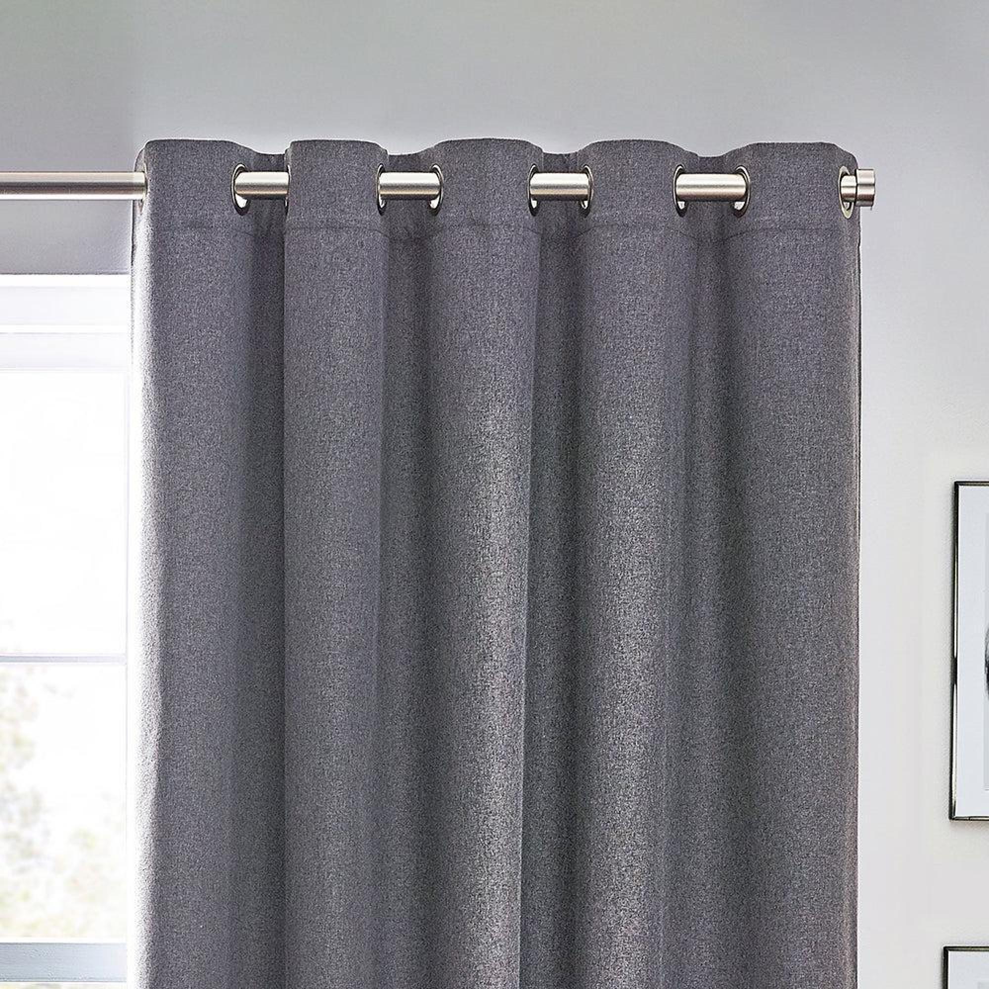 Furn Dawn Charcoal Blackout Thermal Eyelet Curtains