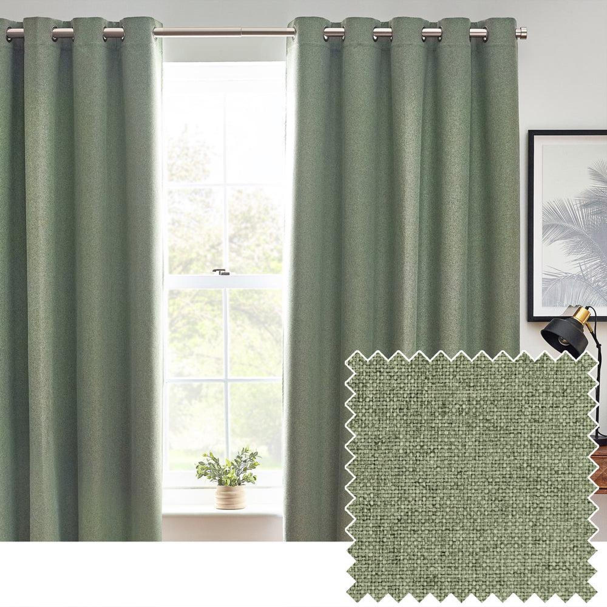 Furn Dawn Eucalyptus Blackout Thermal Eyelet Curtains