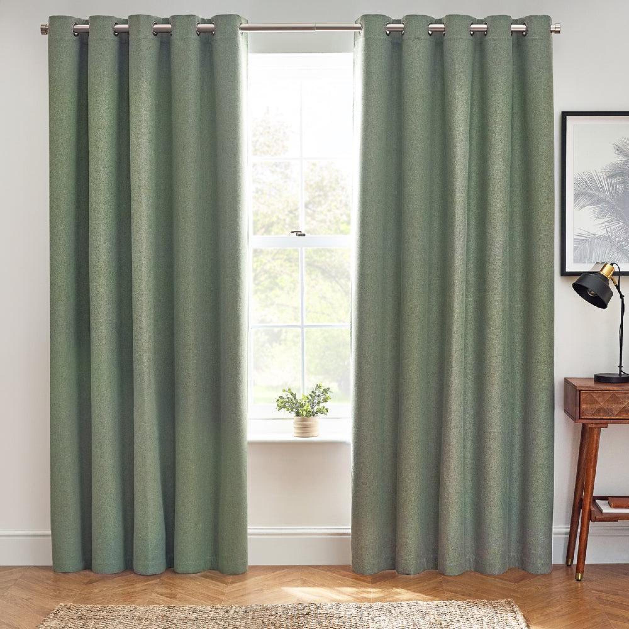 Furn Dawn Eucalyptus Blackout Thermal Eyelet Curtains