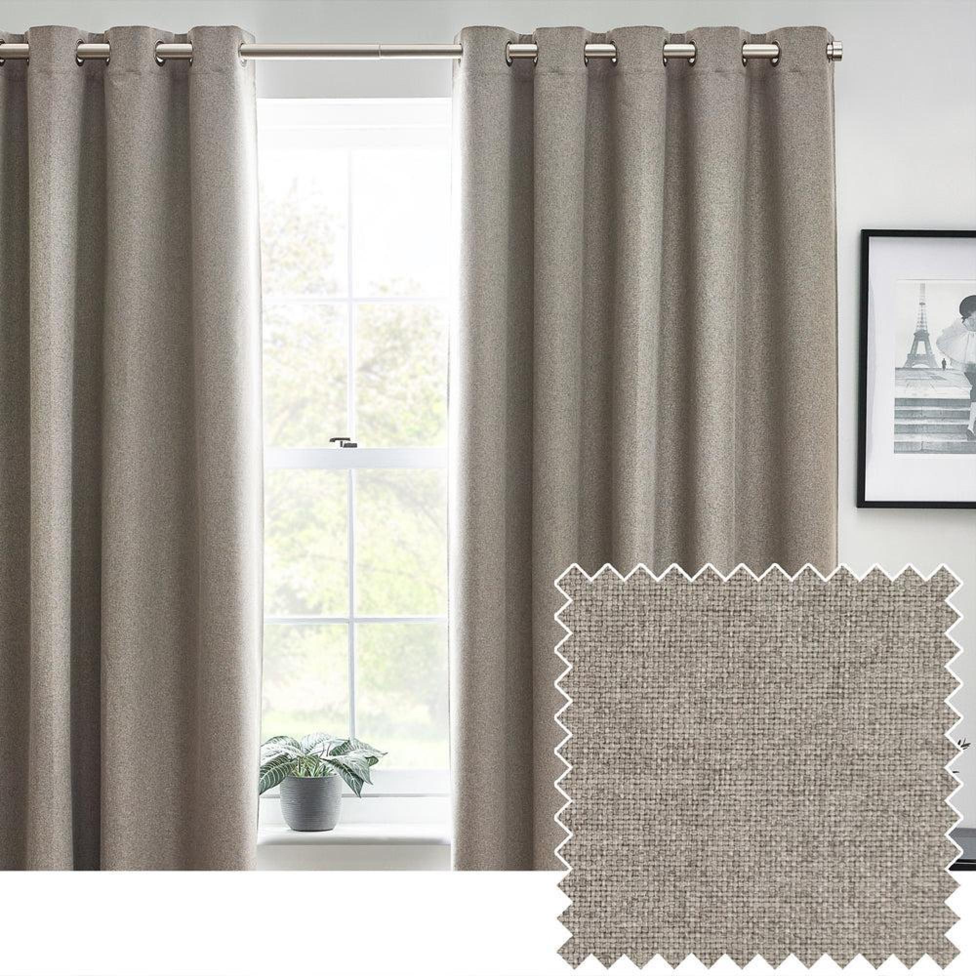 Furn Dawn Grey Blackout Thermal Eyelet Curtains