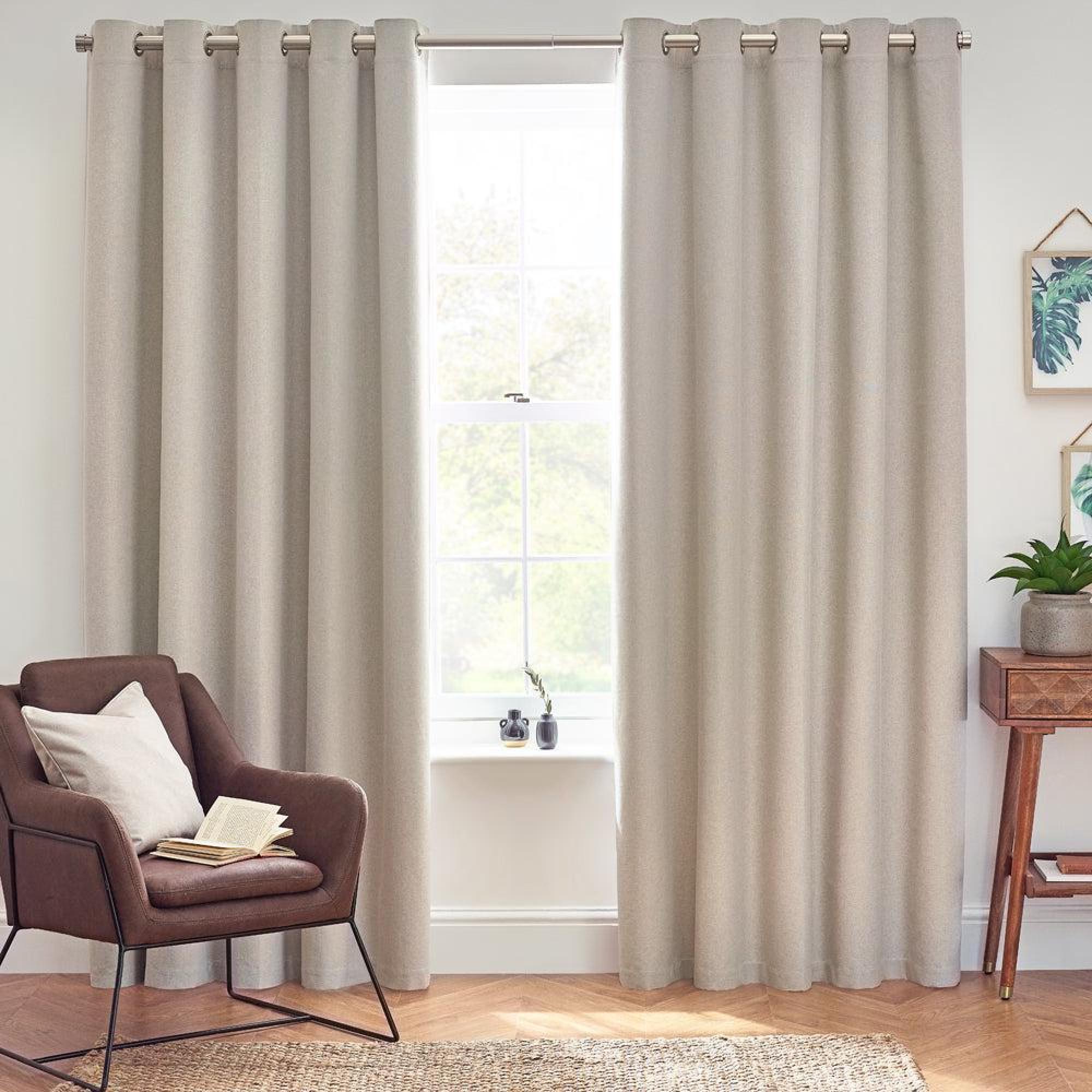 Furn Dawn Linen Blackout Thermal Eyelet Curtains