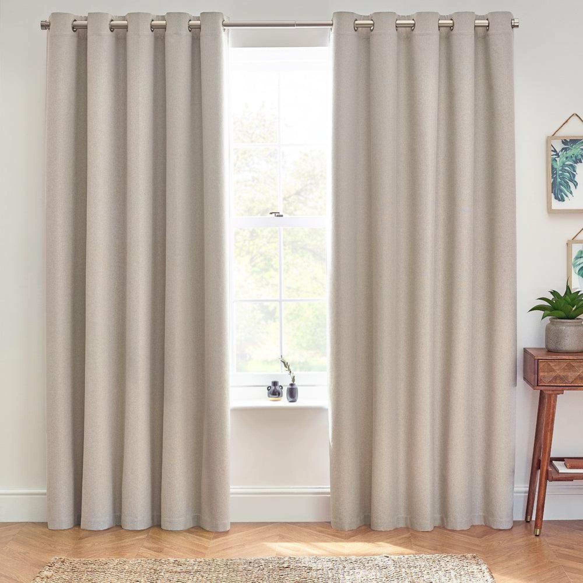 Furn Dawn Linen Blackout Thermal Eyelet Curtains