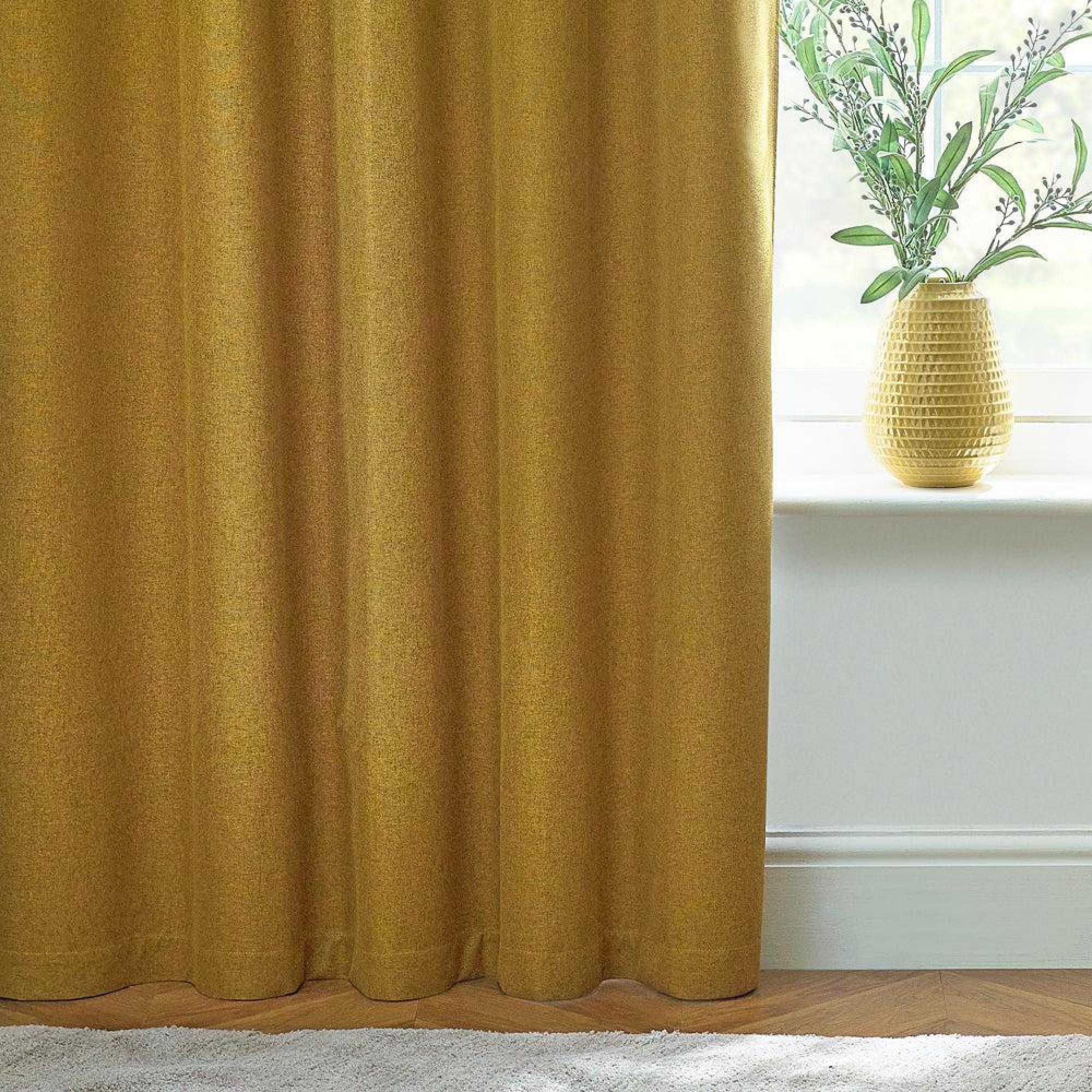 Furn Dawn Mustard Blackout Thermal Eyelet Curtains
