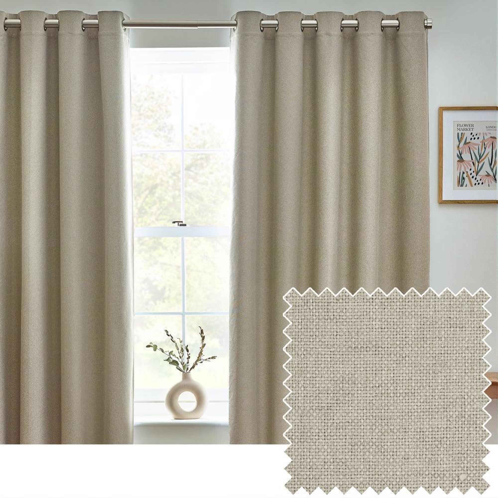 Furn Dawn Natural Blackout Thermal Eyelet Curtains