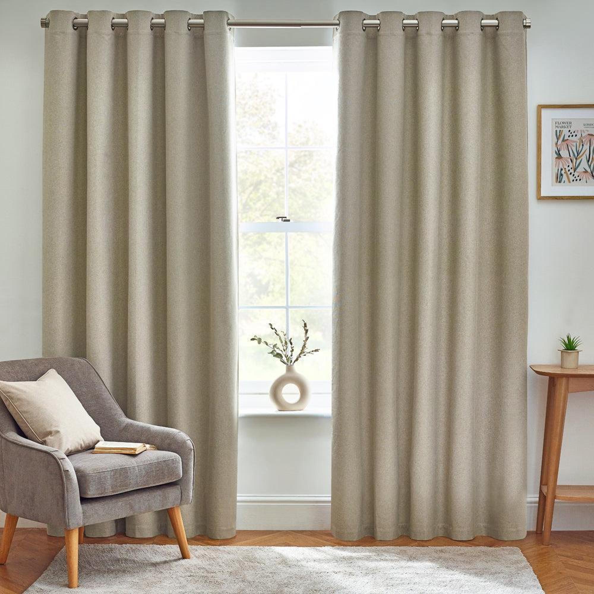 Furn Dawn Natural Blackout Thermal Eyelet Curtains