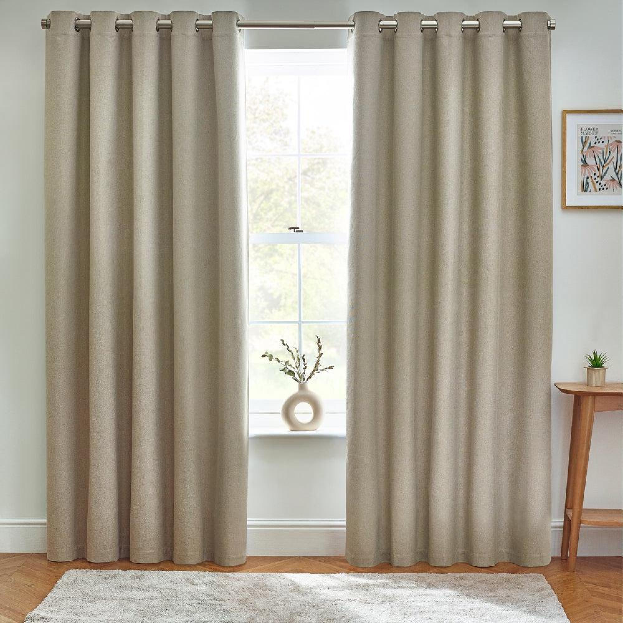Furn Dawn Natural Blackout Thermal Eyelet Curtains