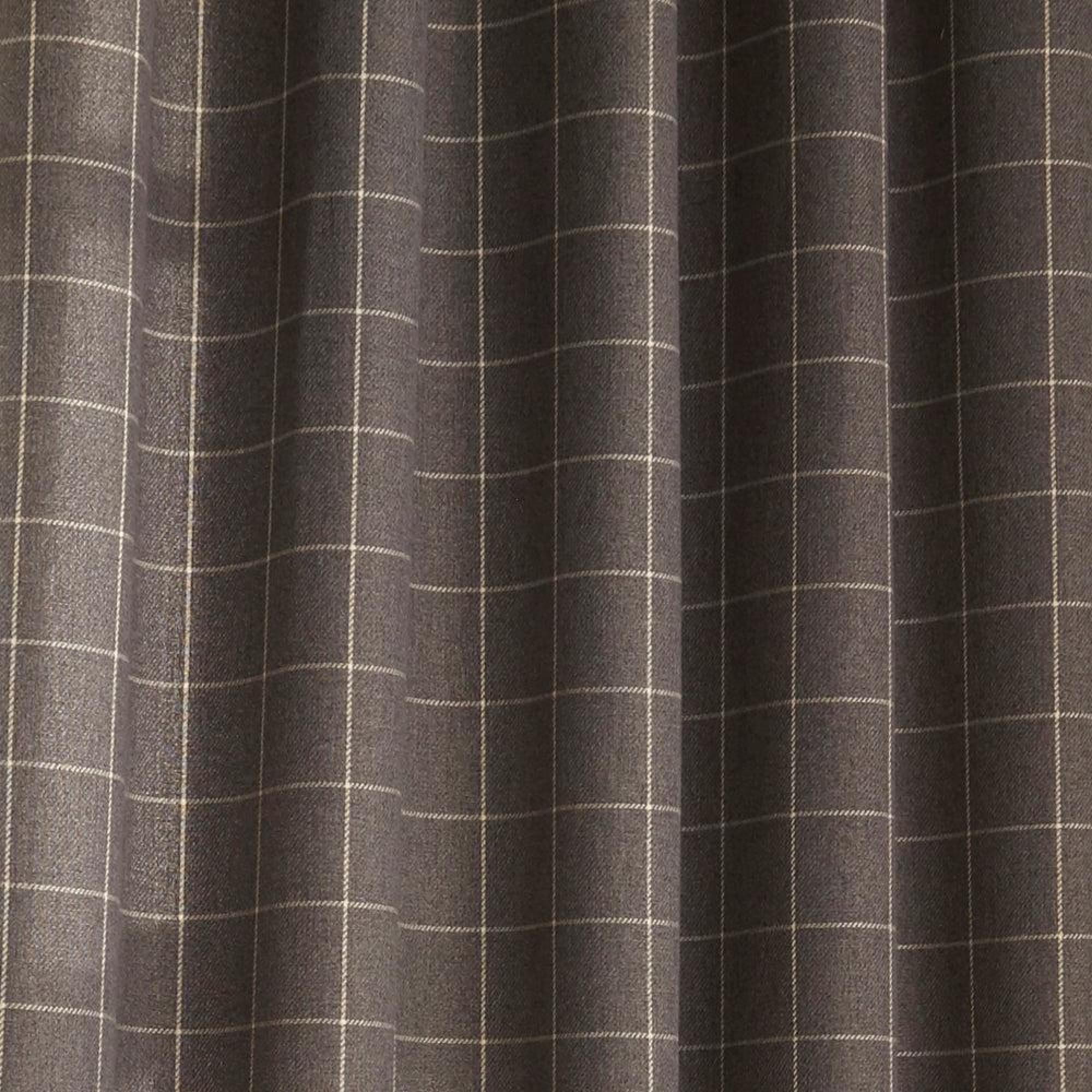 Furn Ellis Grey Windowpane Check Eyelet Curtains