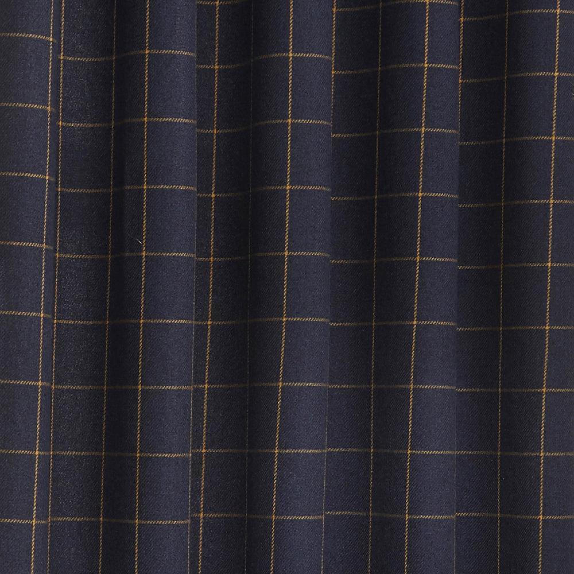 Furn Ellis Navy Windowpane Check Eyelet Curtains