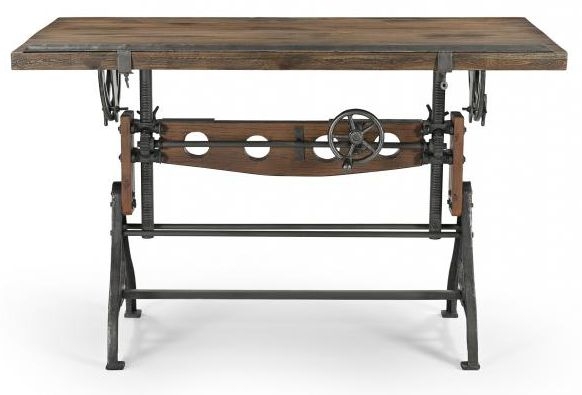 Gulmarg Adjustable Recylced Teak and Metal Drafting Table