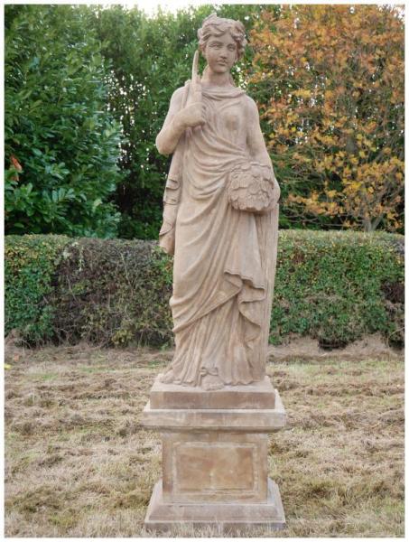 Statue - Hand Carved Stone Lady - with Sickle