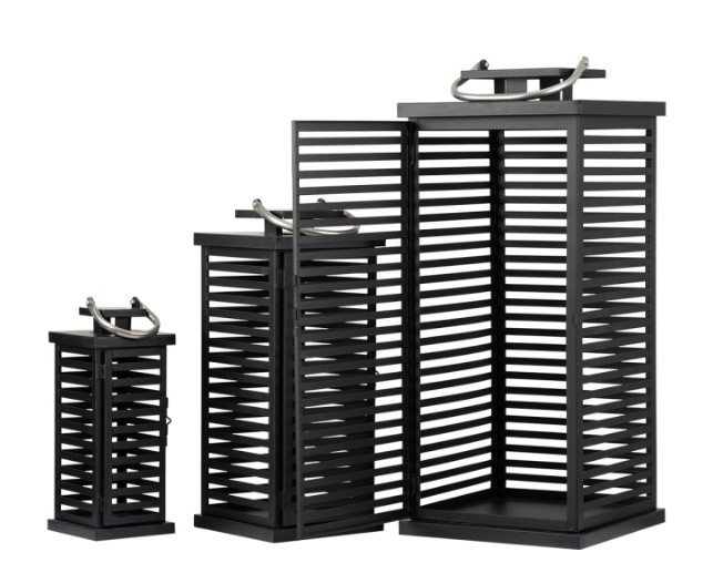 Lanterns - Hollow Black Metal - Set of 2 - 3 Lanterns
