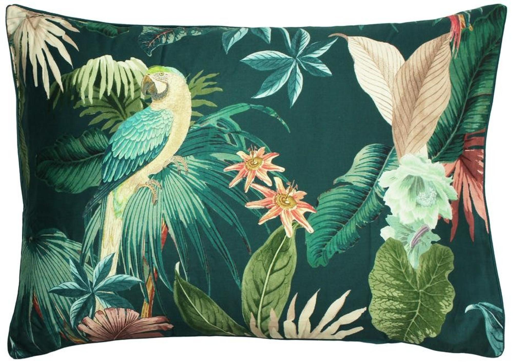 Linen House Fernanda Teal and Leaf Green Botanical Pillowcase