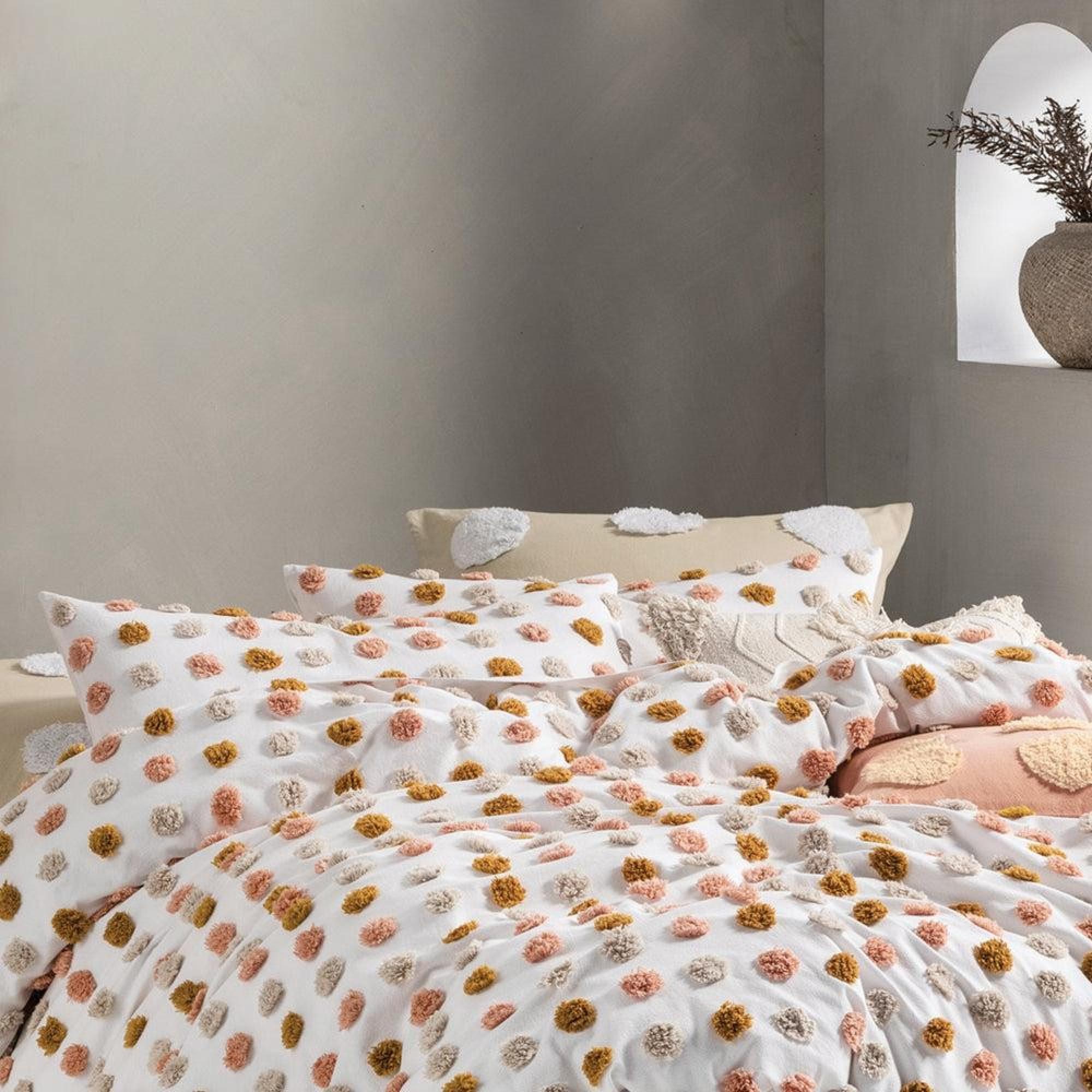 Linen House Haze Pink and Sand Tufted Pillowcase