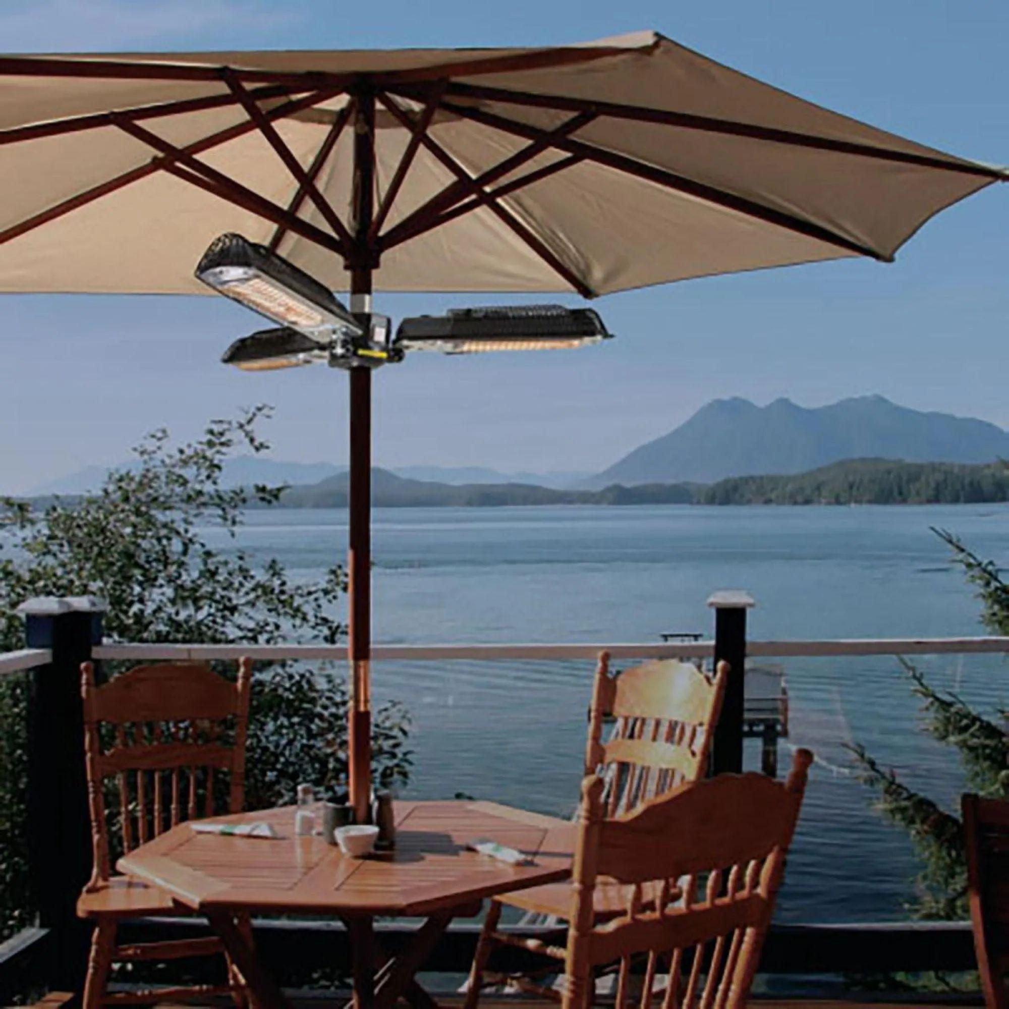 Black Vulcan Parasol Electric Patio Heater - 2000w - Vulcan