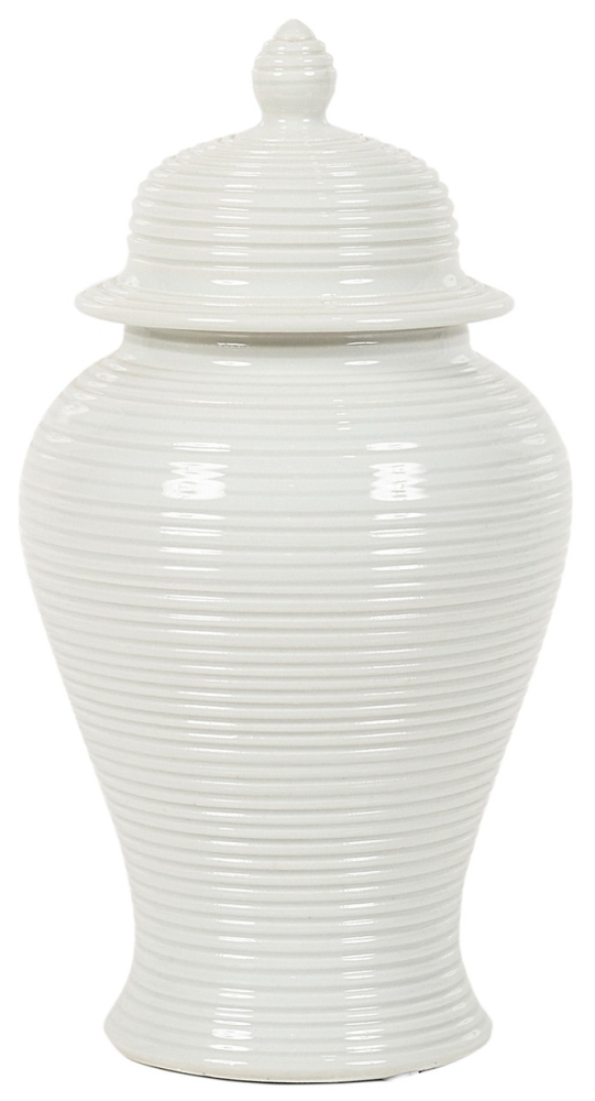 Nina Ginger Jar - White - 10 Inch - Set of 2
