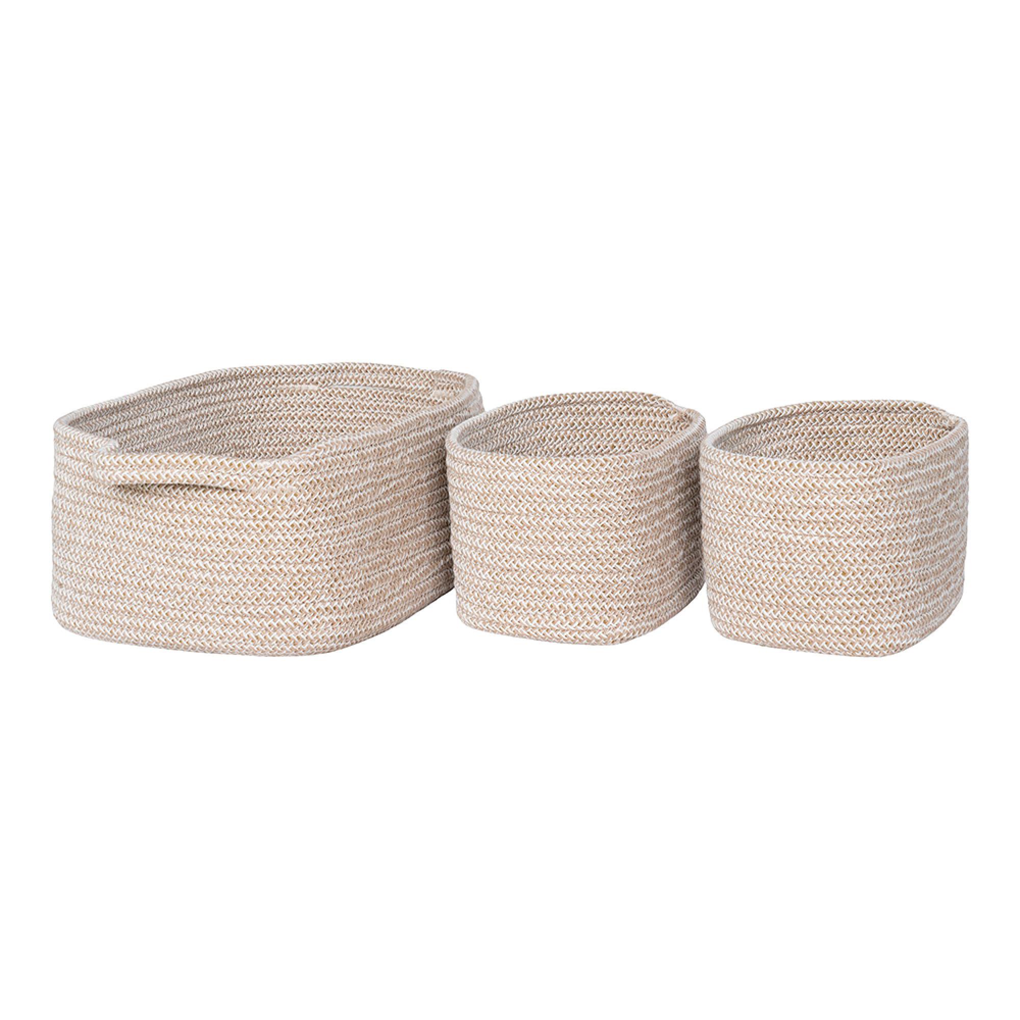 Mora Basket - Set of 3 - Fabric - Beige
