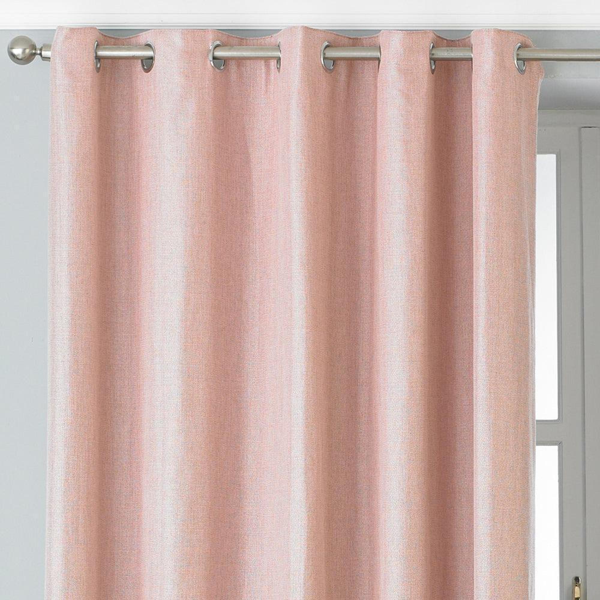 Paoletti Atlantic Blush Twill Woven Eyelet Curtains