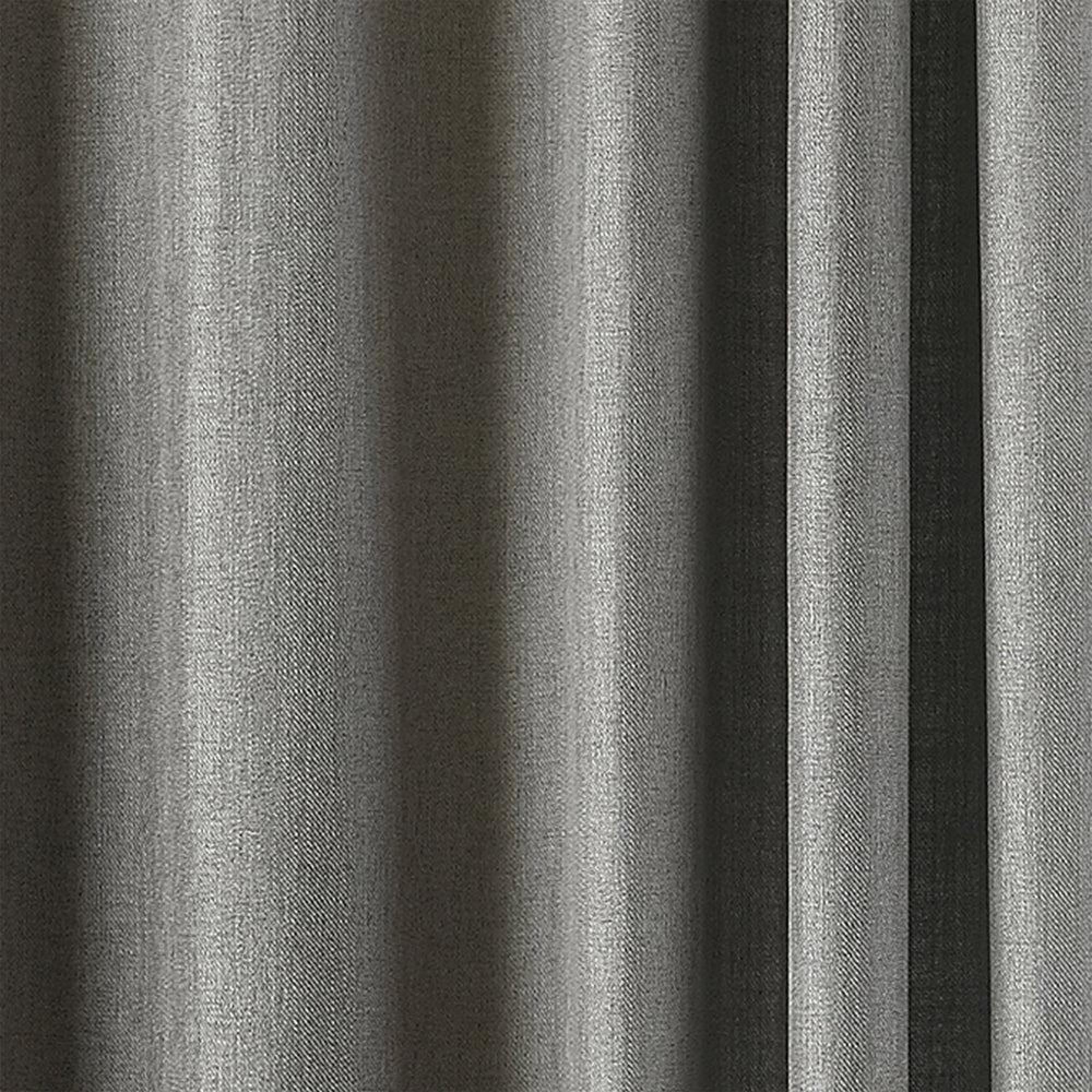 Paoletti Atlantic Grey Twill Woven Eyelet Curtains