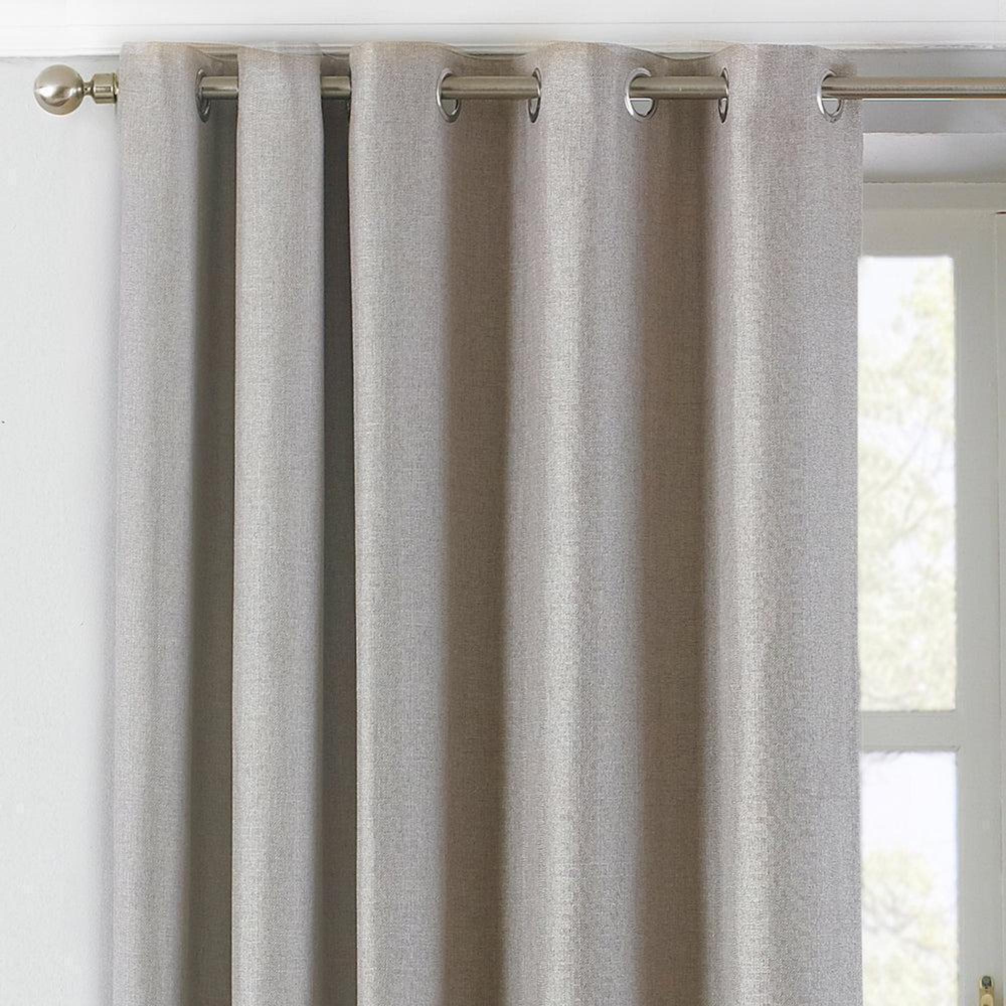 Paoletti Atlantic Natural Twill Woven Eyelet Curtains