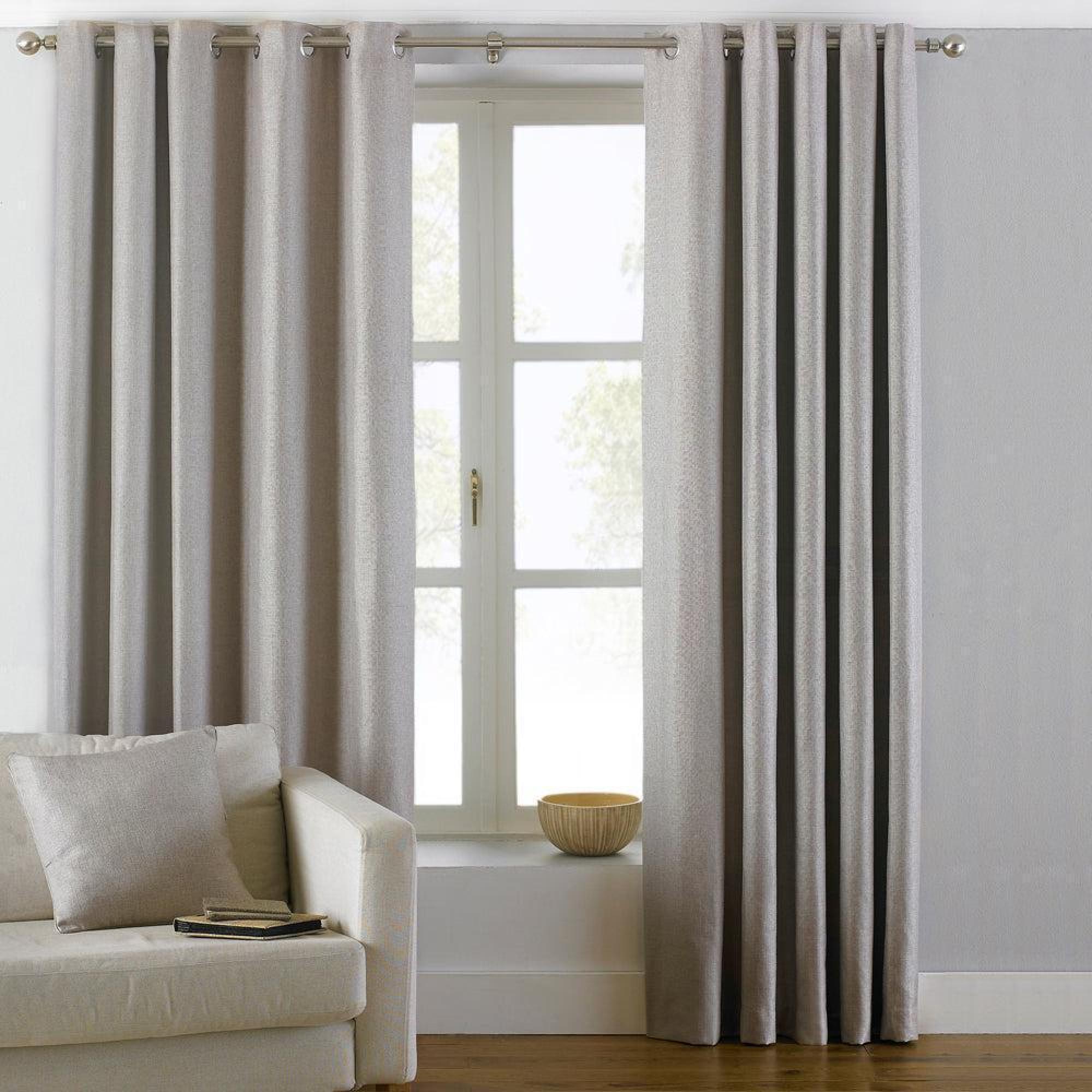 Paoletti Atlantic Natural Twill Woven Eyelet Curtains