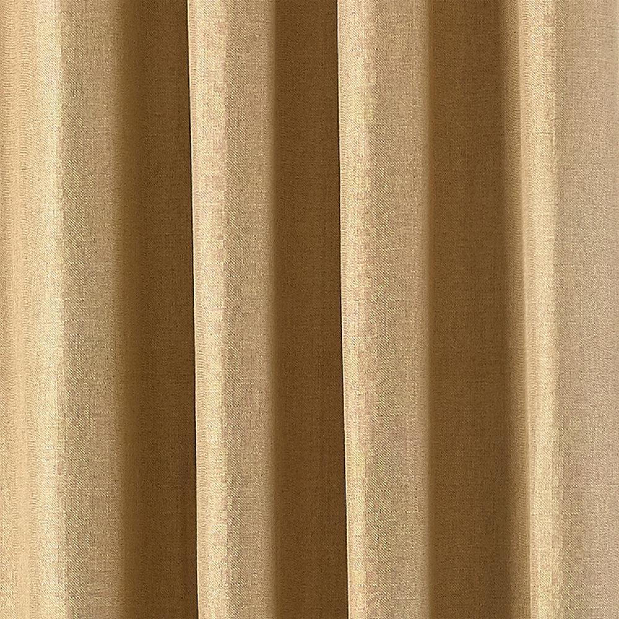 Paoletti Atlantic Ochre Twill Woven Eyelet Curtains
