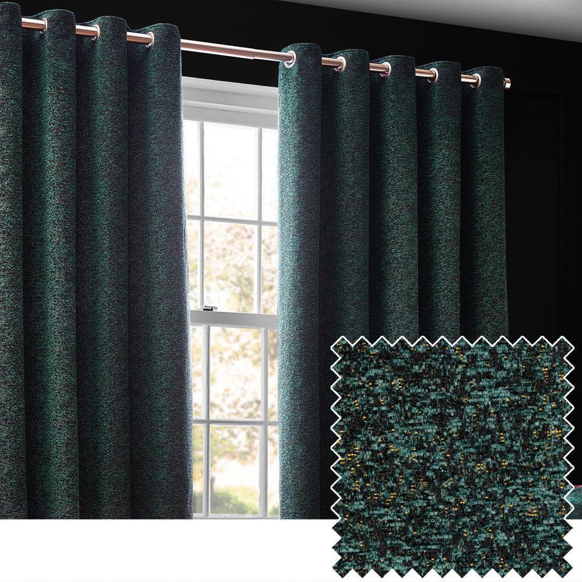 Paoletti Galaxy Emerald Room Darkening Eyelet Curtains