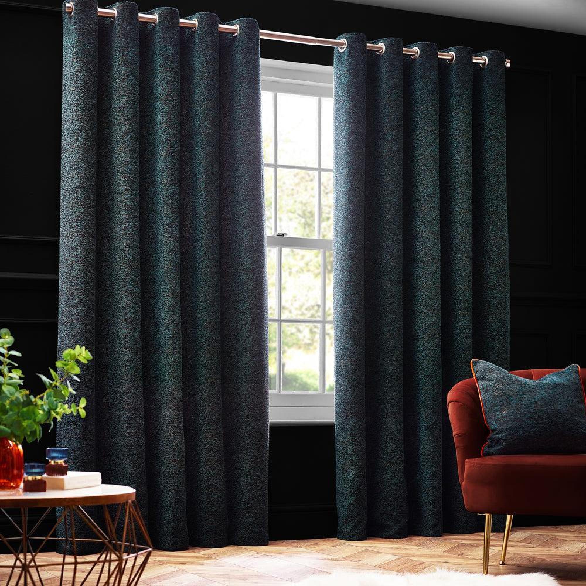 Paoletti Galaxy Emerald Room Darkening Eyelet Curtains