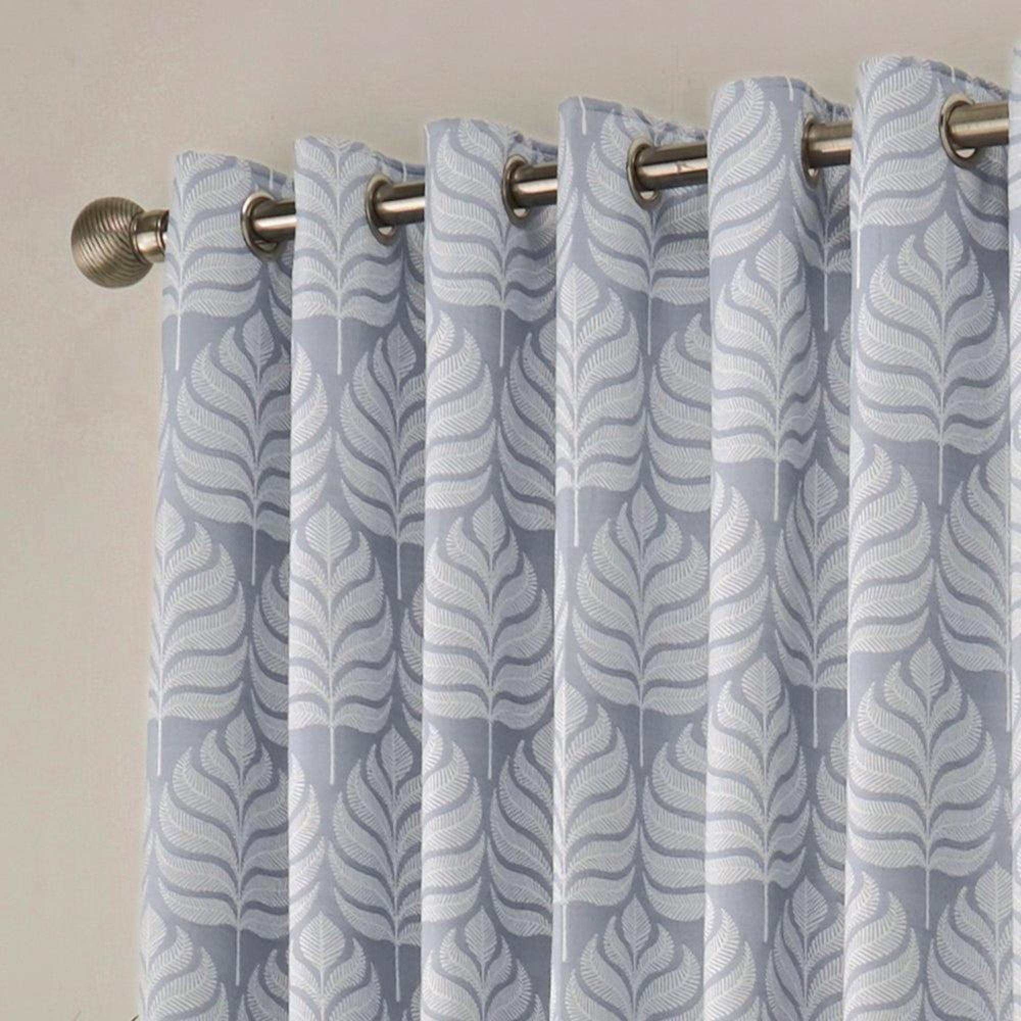 Paoletti Horto Blue Botanical Eyelet Curtains