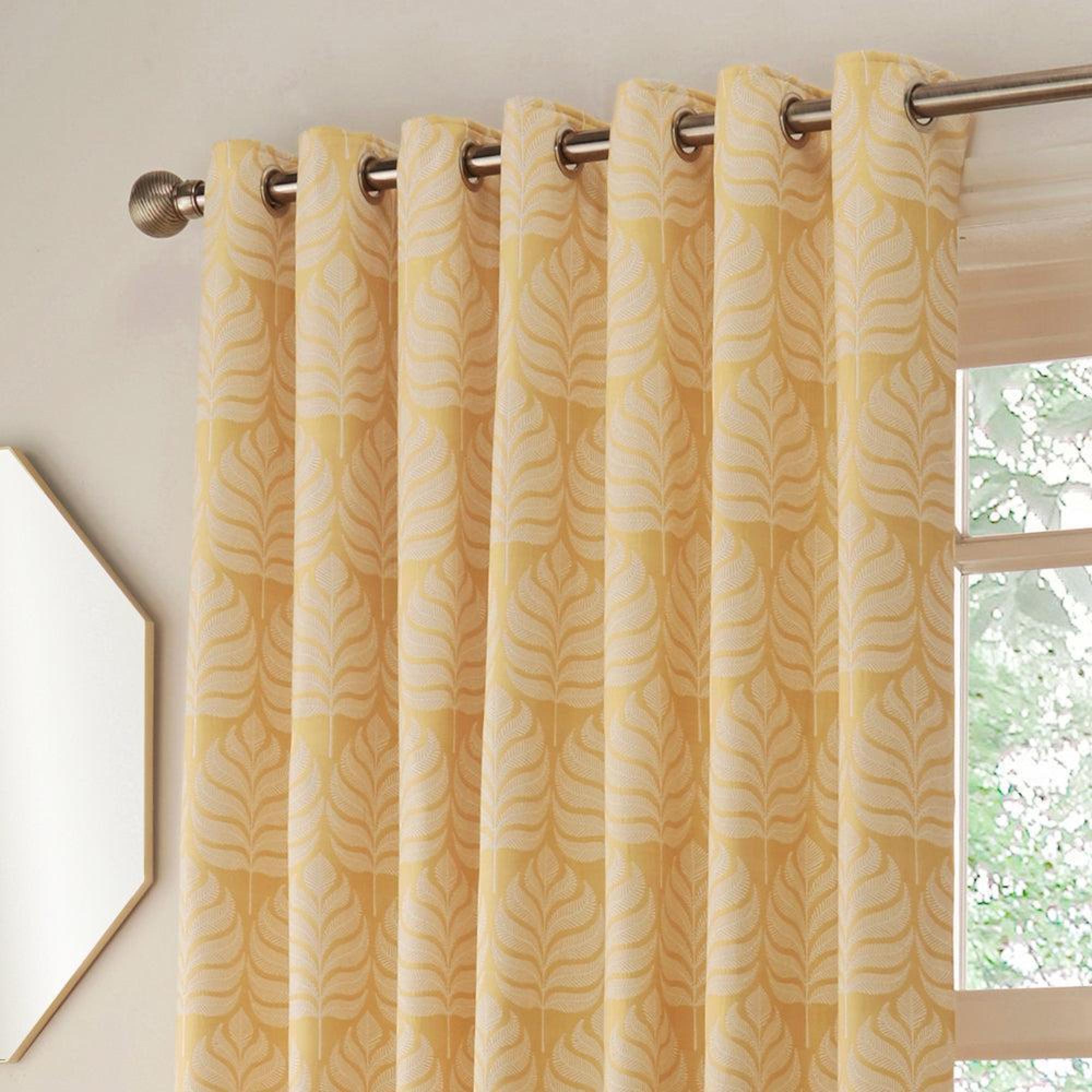 Paoletti Horto Ochre Botanical Eyelet Curtains