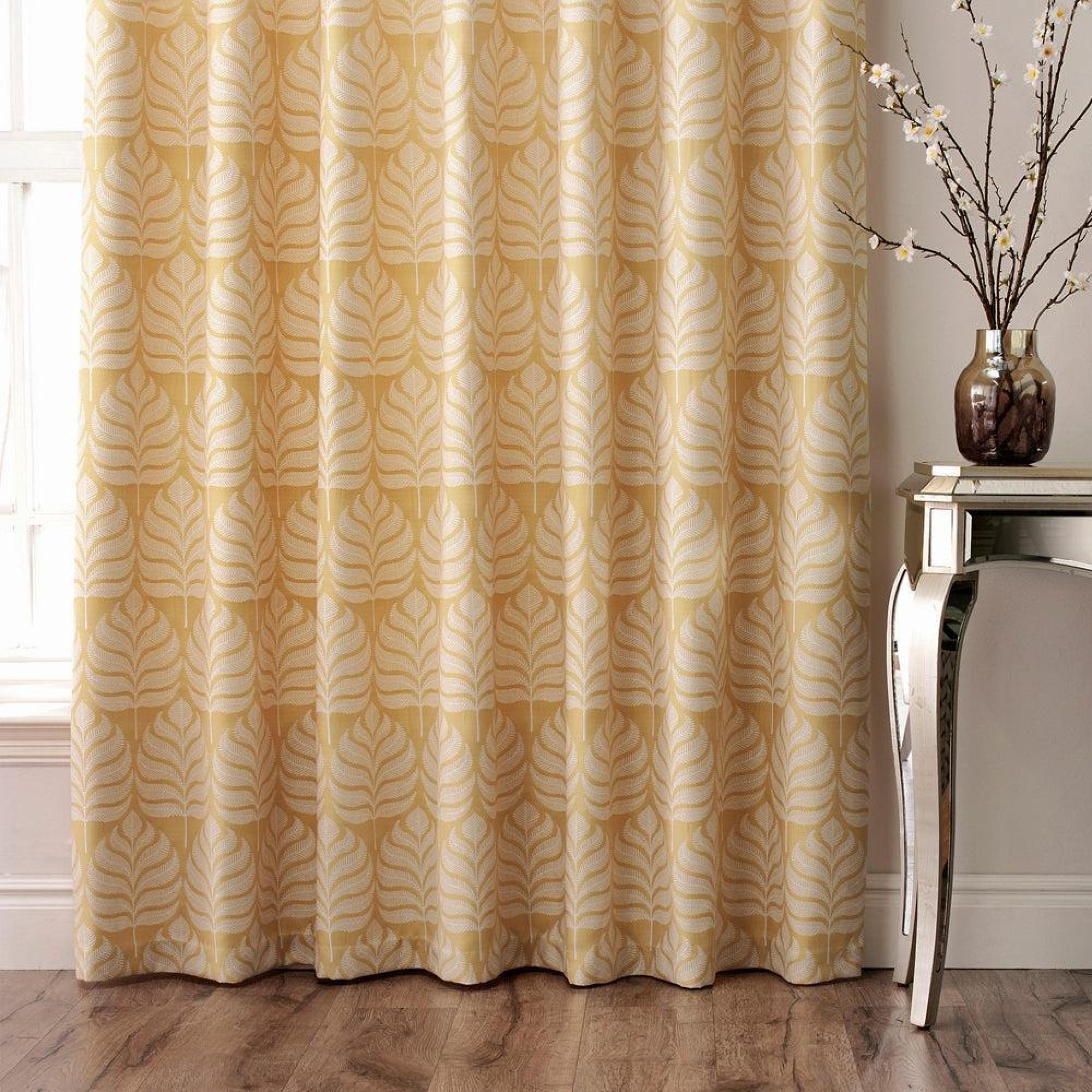Paoletti Horto Ochre Botanical Eyelet Curtains