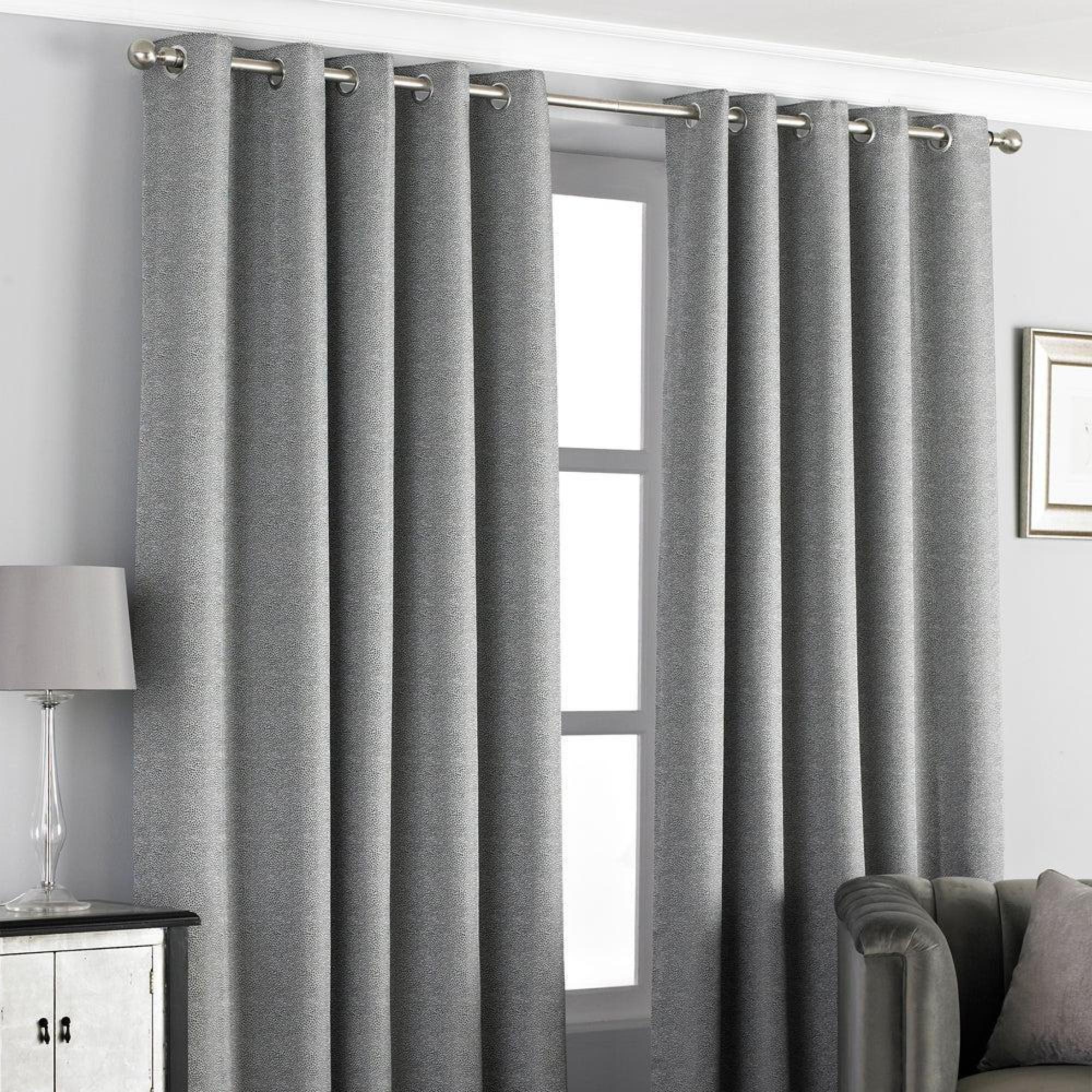 Paoletti Pendleton Graphite Jacquard Eyelet Curtains