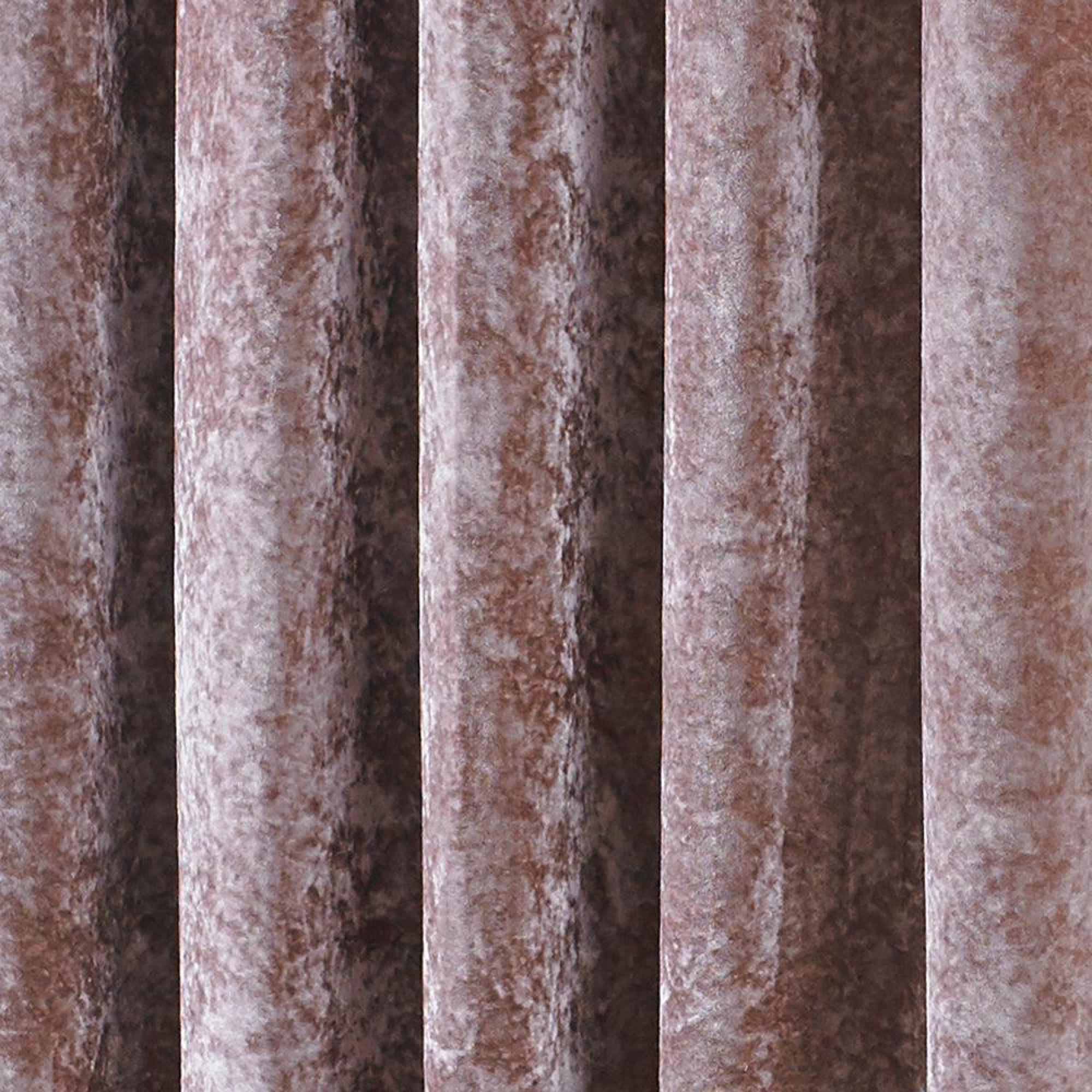 Paoletti Verona Blush Crushed Velvet Eyelet Curtains