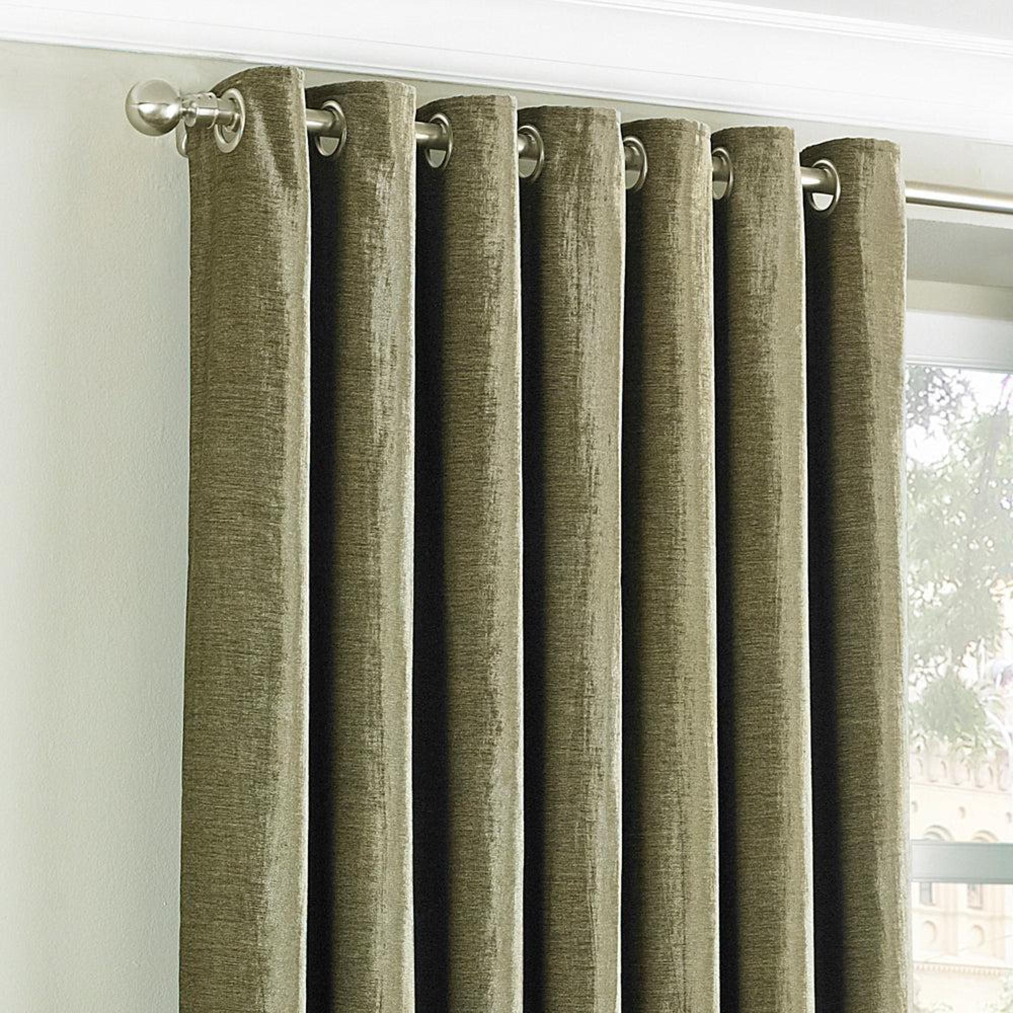 Paoletti Wellesley Mocha Eyelet Curtains