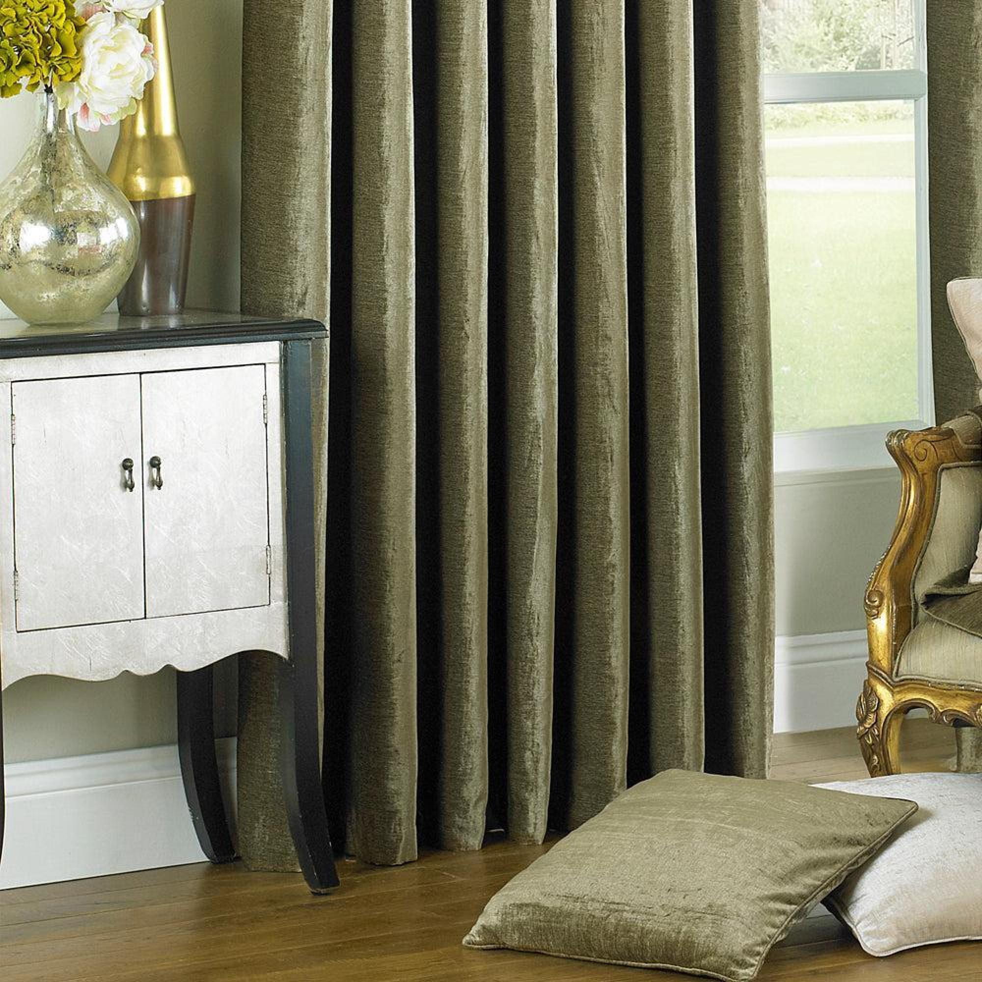 Paoletti Wellesley Mocha Eyelet Curtains
