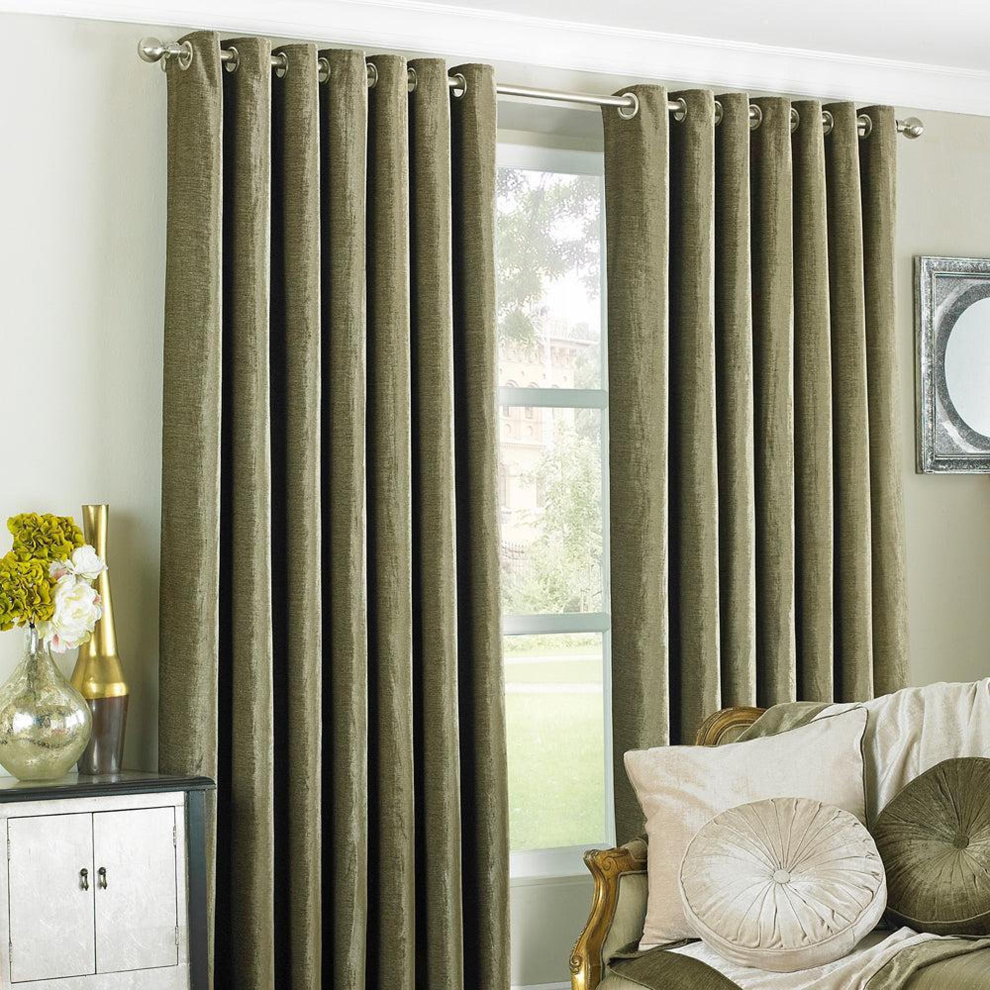 Paoletti Wellesley Mocha Eyelet Curtains