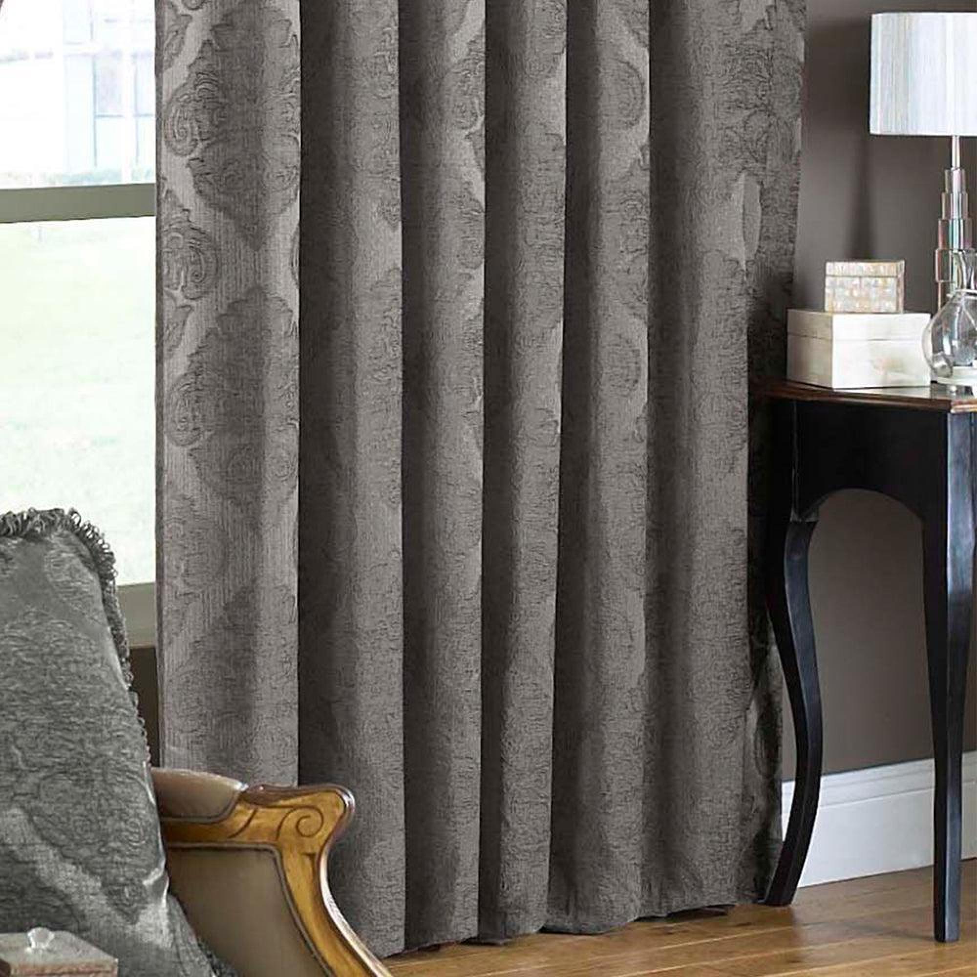 Paoletti Winchester Mocha Jacquard Pencil Pleat Curtains