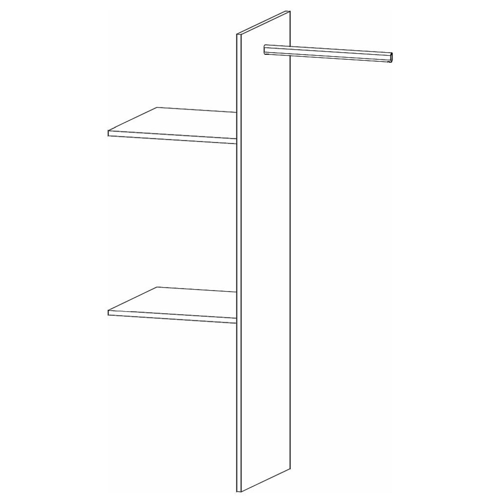 Rauch Blue Wardrobe Interior Division with 2 Shelves and Hanging Rail