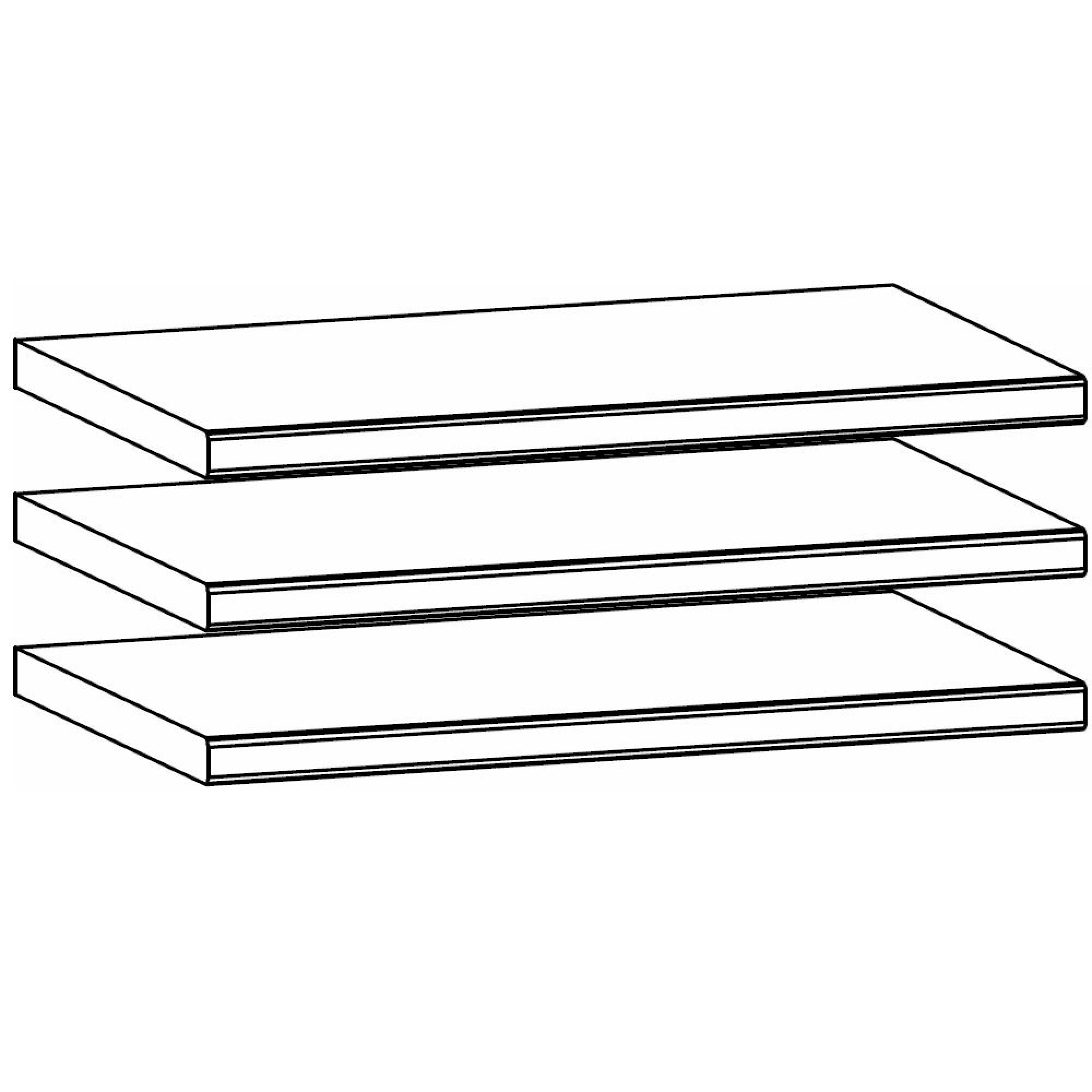 Rauch Orange Plus 45cm Width For Interior Division Corner Wardrobe Shelves - Set of 3