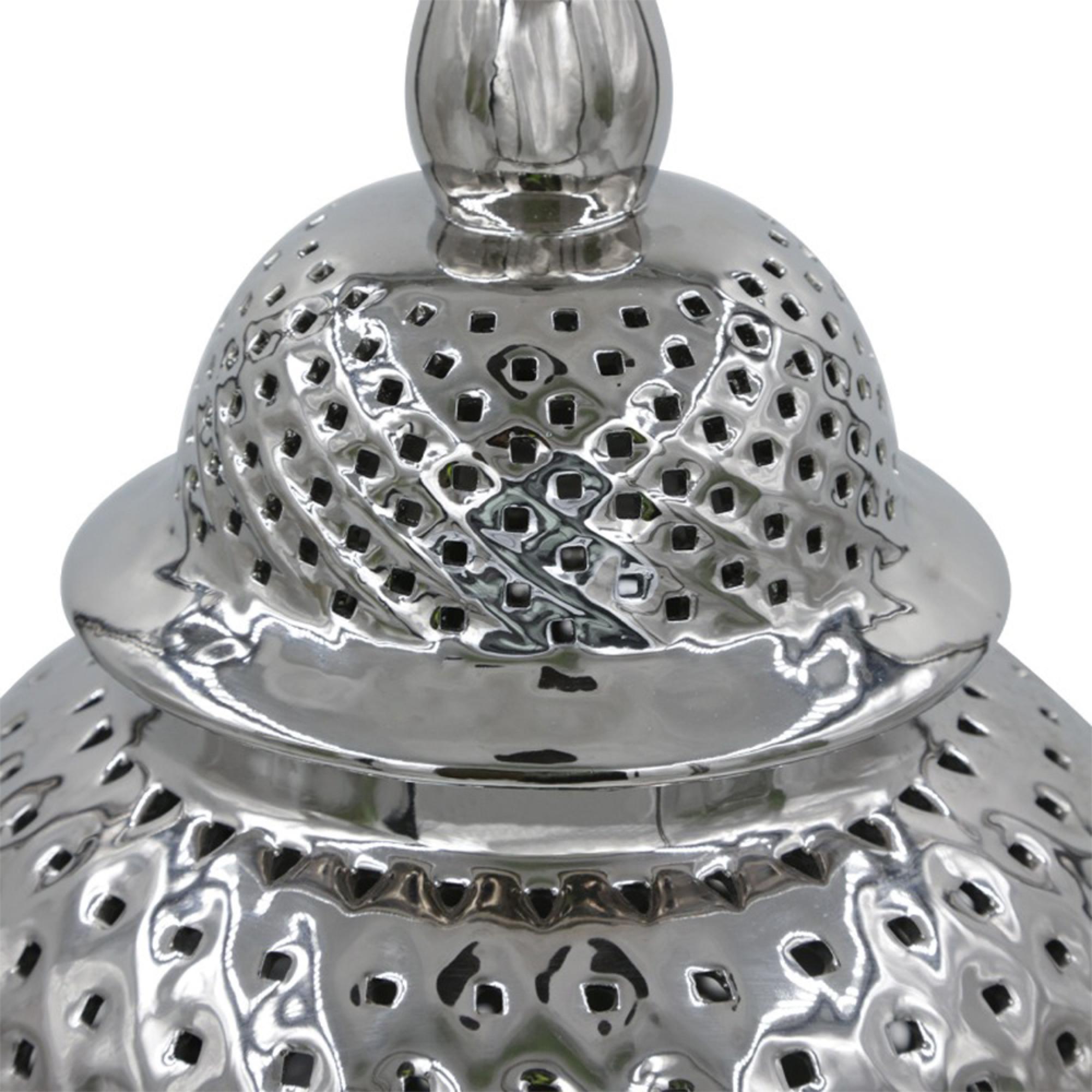 Ginger Jar - Silver Ceramic