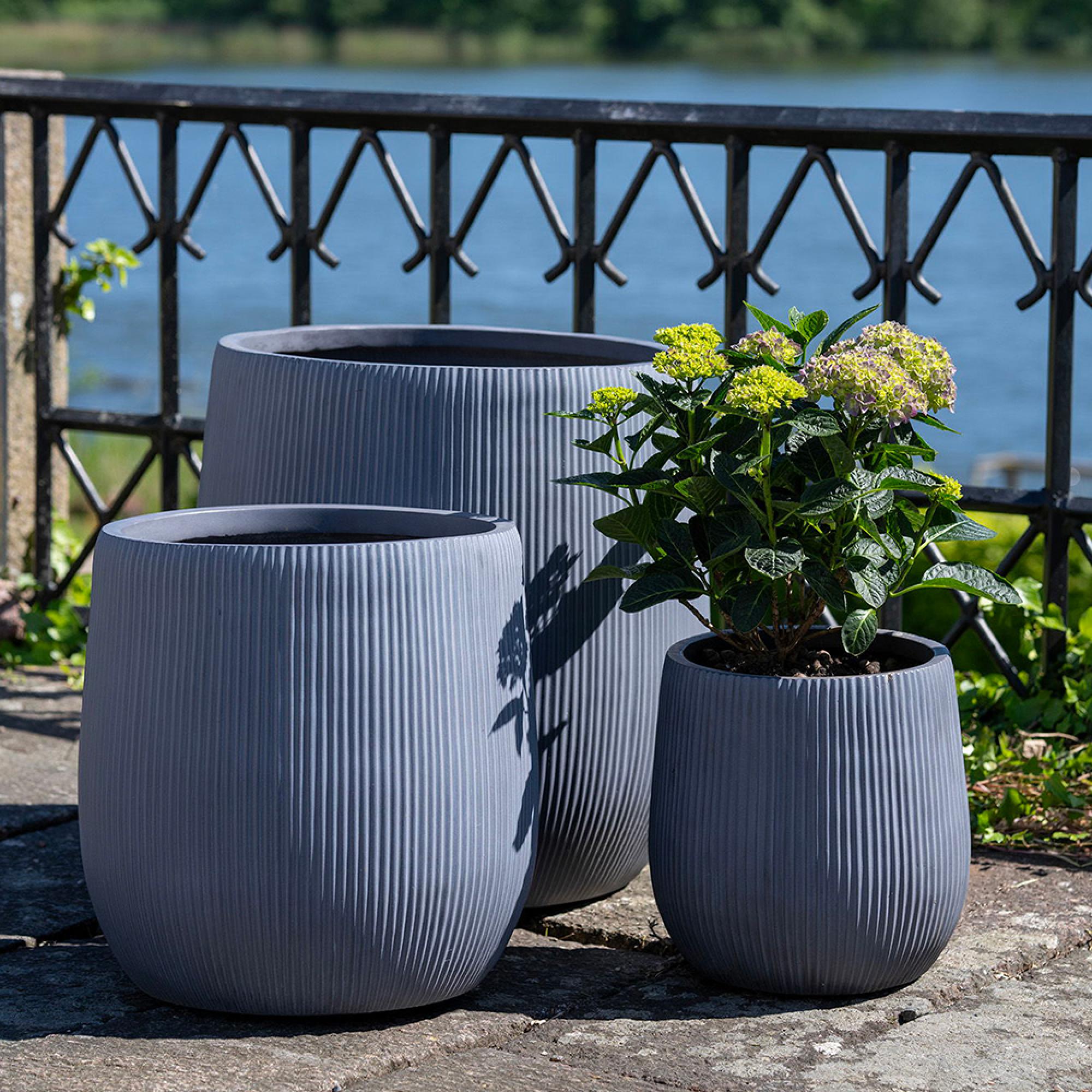 Stanbury Fiberclay Pots - Grey - Set of 3