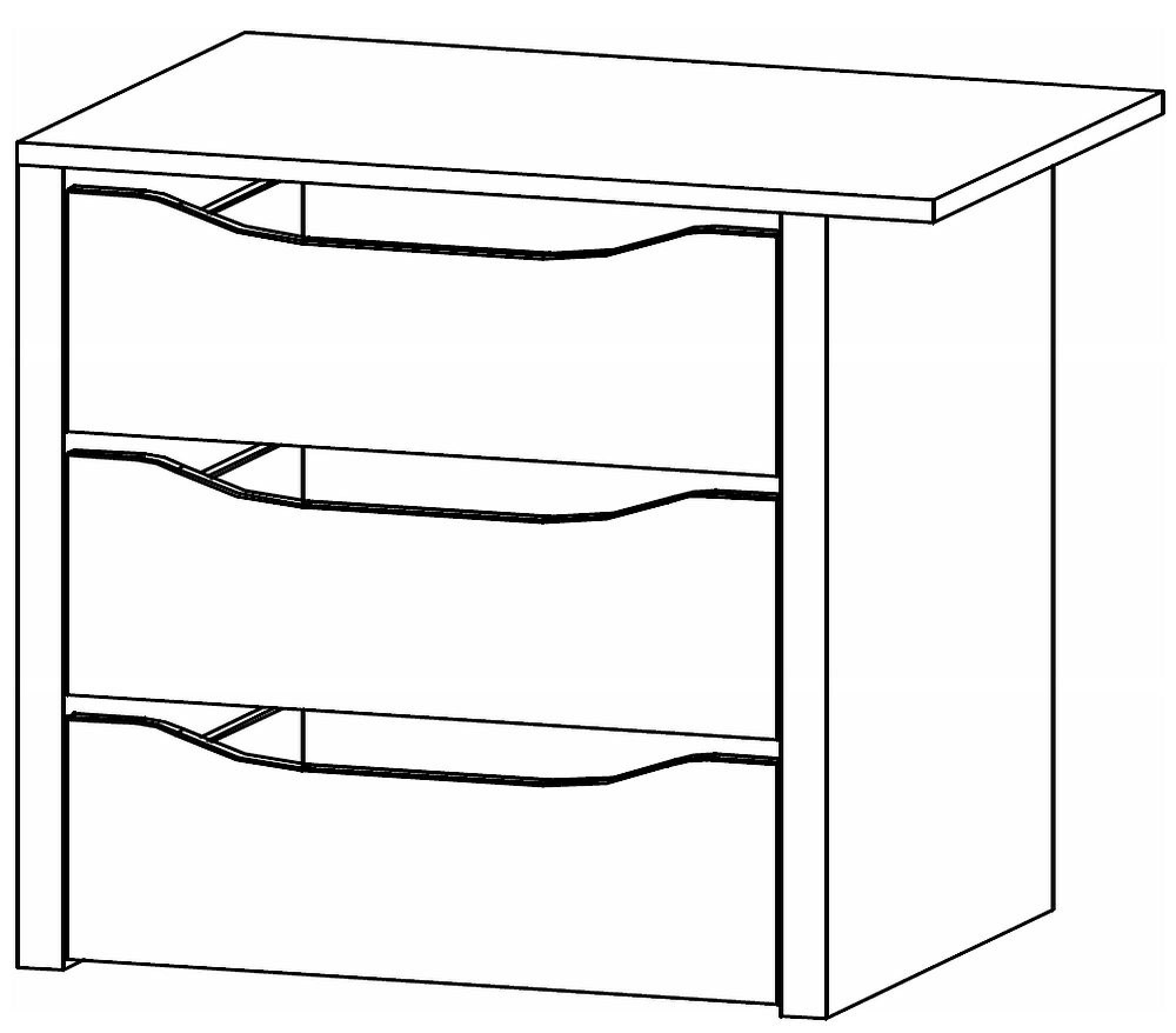 9860 : 67.5cm Width Compartment Interior 3 Drawer