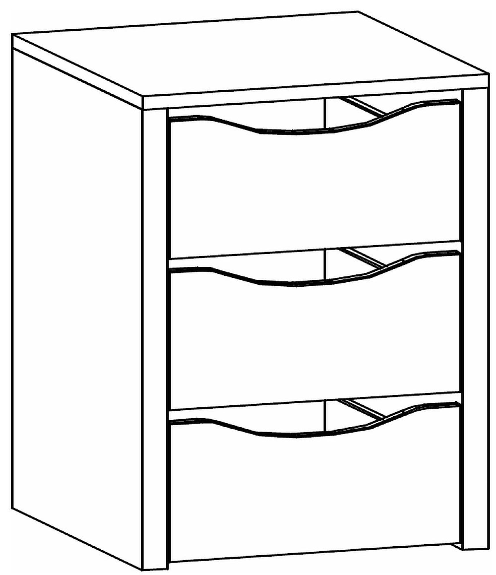 9893 : 45cm Width Compartment Interior 3 Drawer