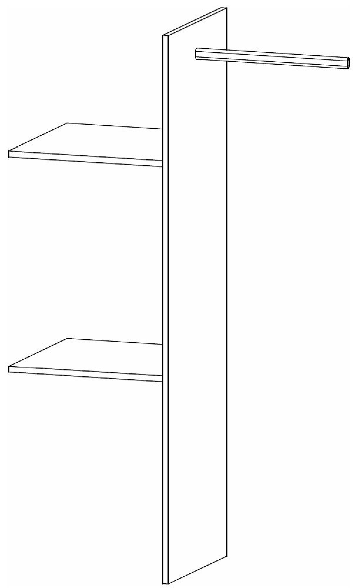 9951 : 90cm Width Compartment Wardrobe Interior Division with 2 Shelves and Hanging Rail