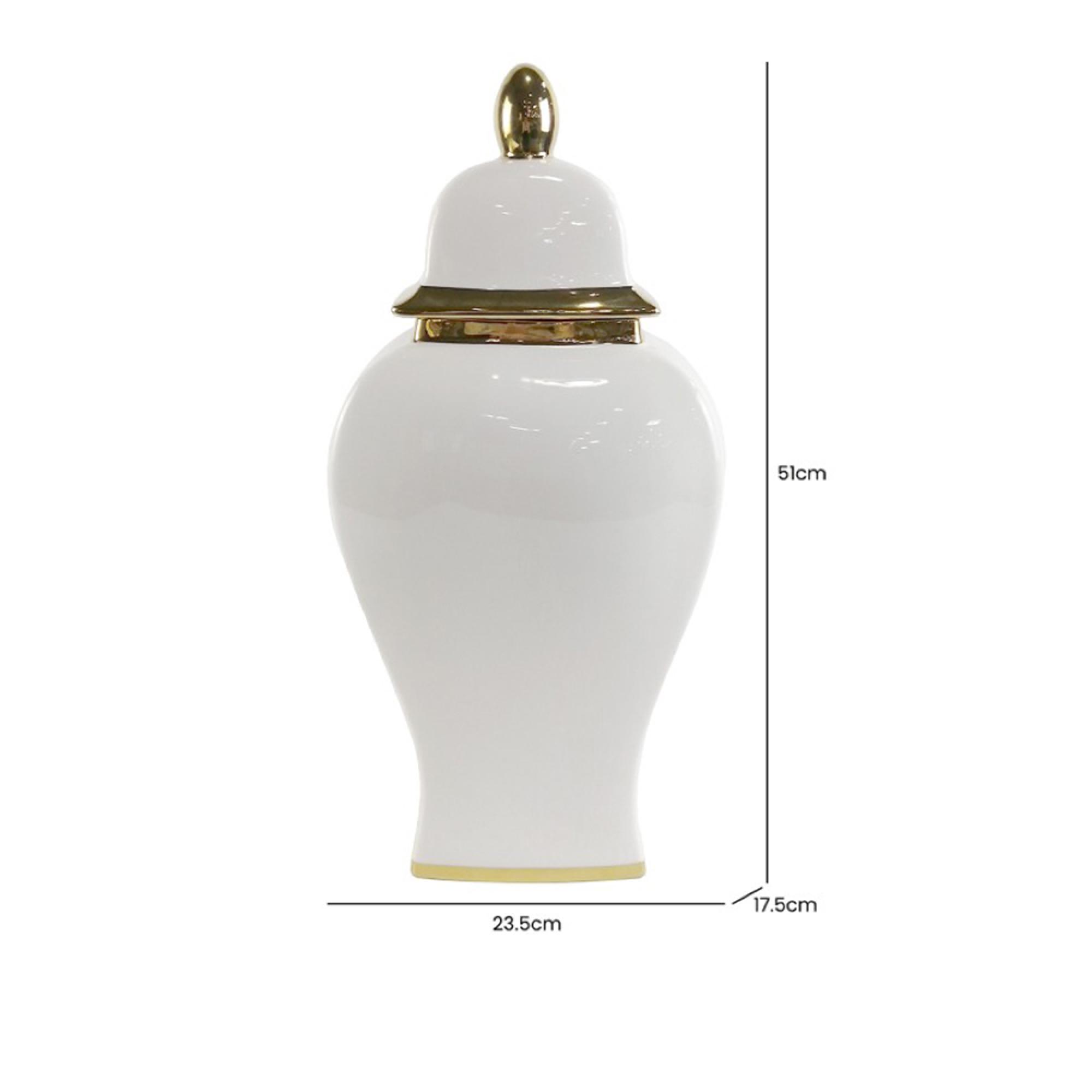 Ginger Jar - White Ceramic - Large