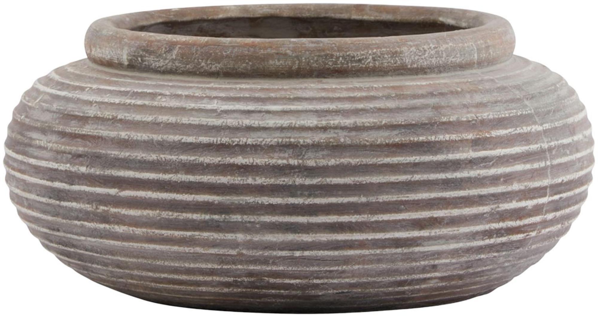 Worcester Brown Ceramic Round Ribbed Planter